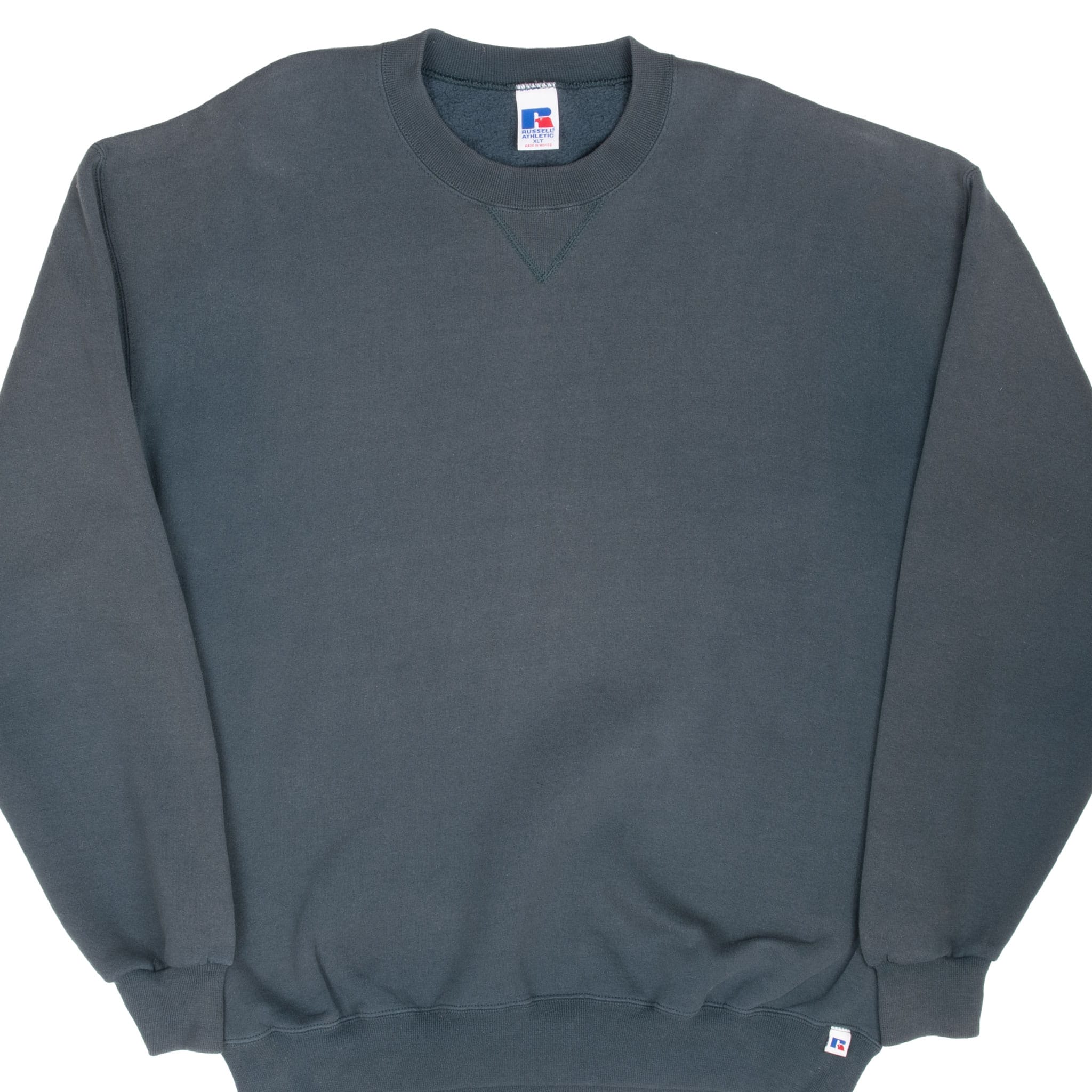 Vintage Russell Athletic Blank Dark Grey Sweatshirt 1990S Size Xlt