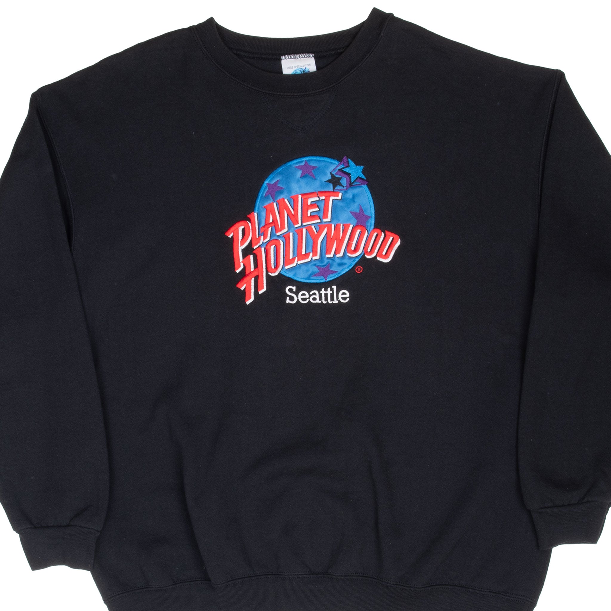 Vintage Planet Hollywood Seattle Embroidered Sweatshirt 1990S Size XL Made In Usa