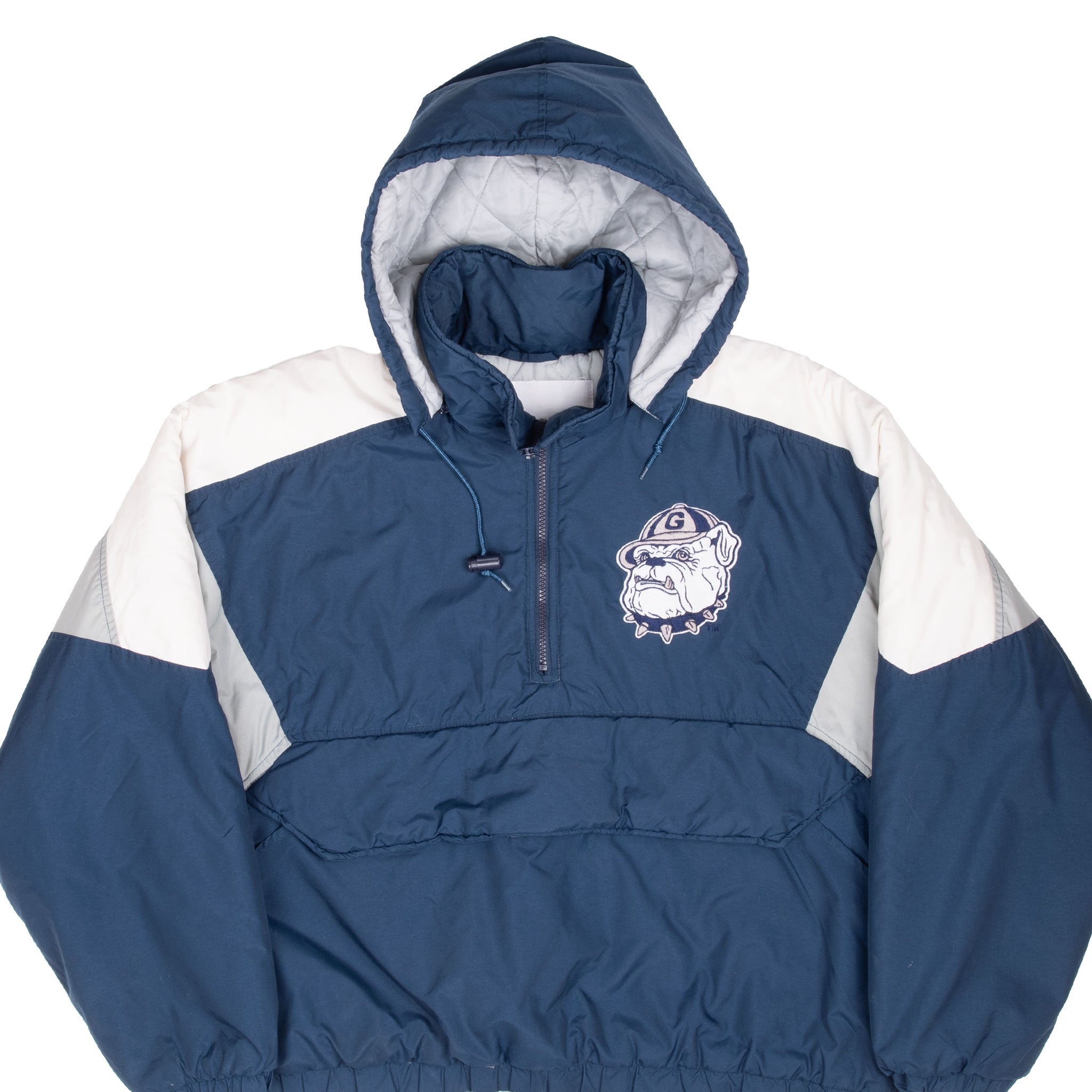 Vintage Ncaa Georgetown Hoyas Heavy Pullover Windbreaker Jacket 1990S Size Large