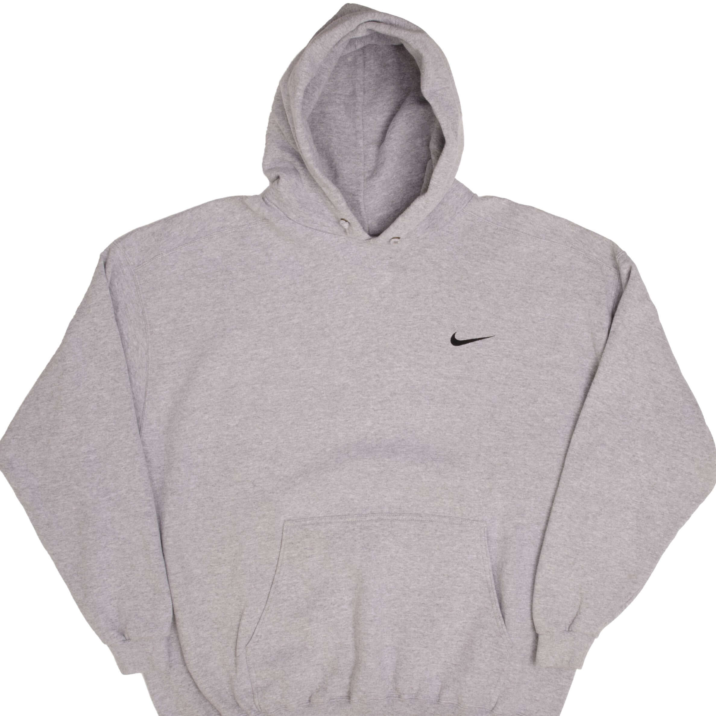 NIKE CLASSIC SWOOSH GRAY HOODIE 1990S SIZE XL MADE – rare