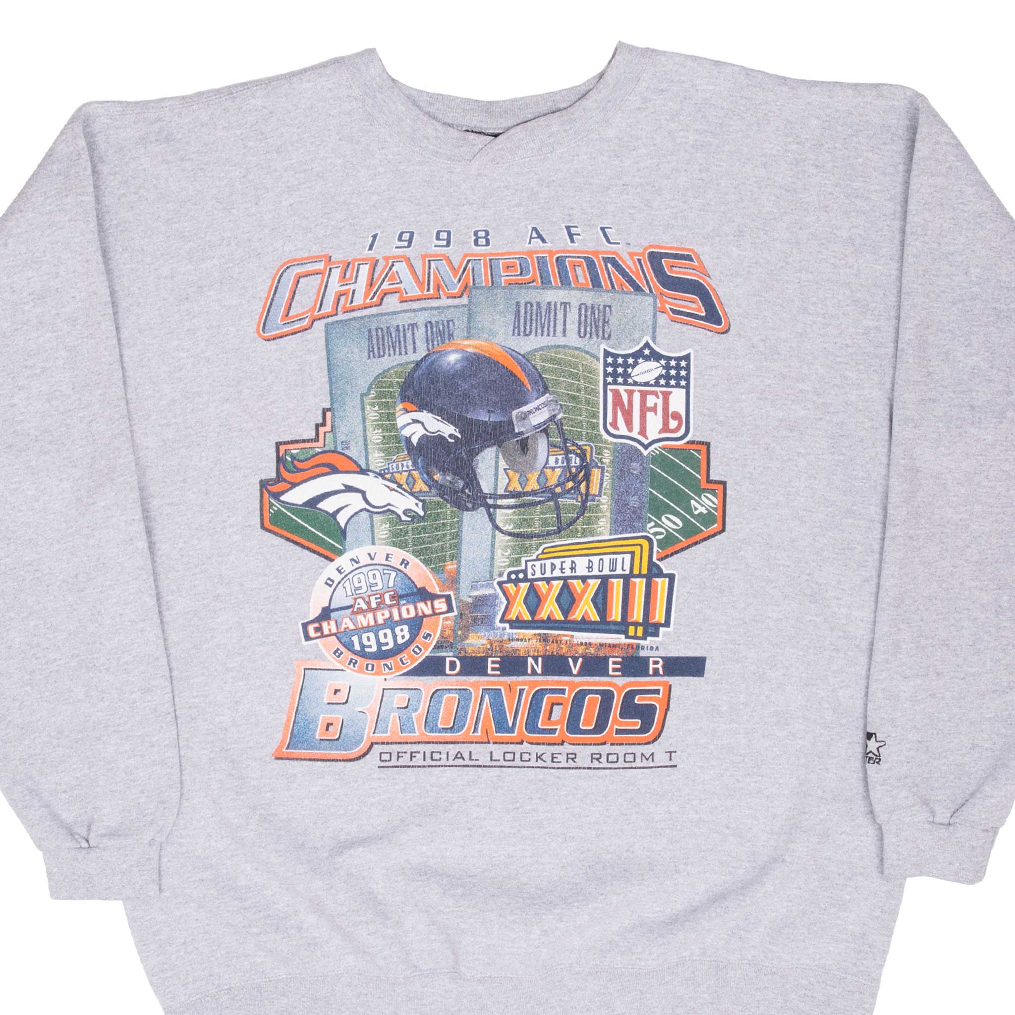 Vintage Nfl Denver Broncos Super Bowl 1999 Starter Sweatshirt Size XL Made In Usa