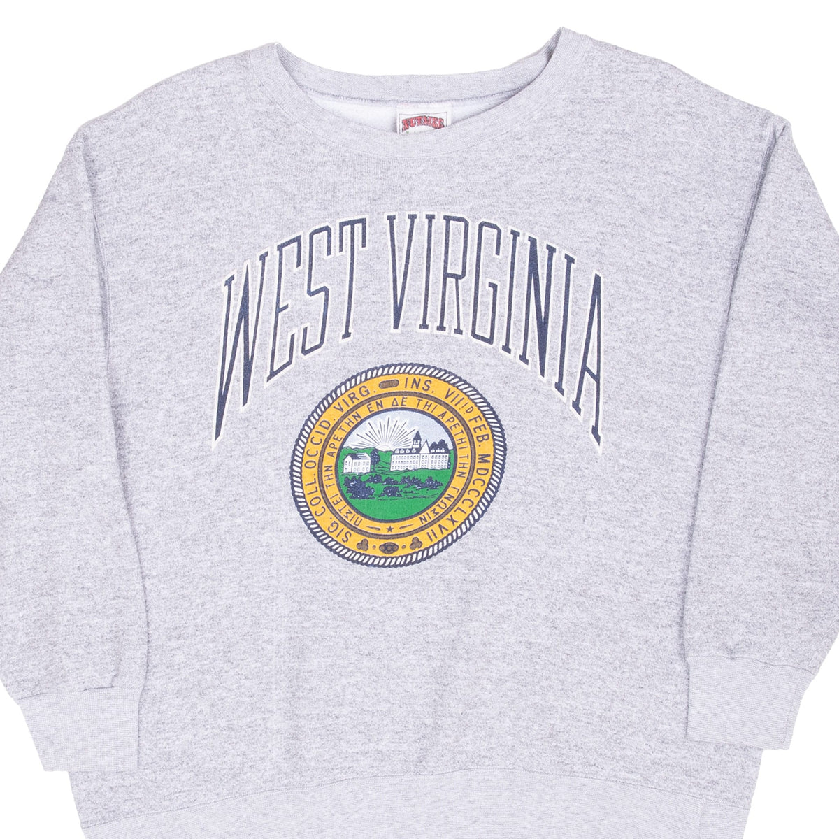 Vintage West Virginia Grey Sweatshirt 1980S Size Large Made In Usa