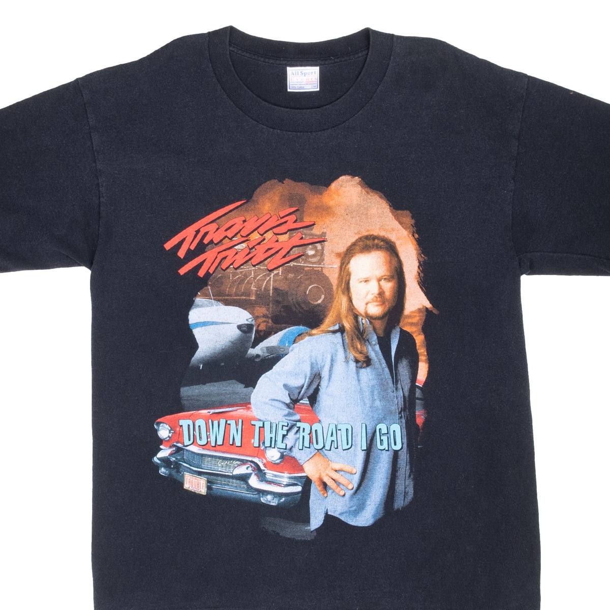 Vintage Travis Tritt Down The Road I Go 2000 Tee Shirt Size Large