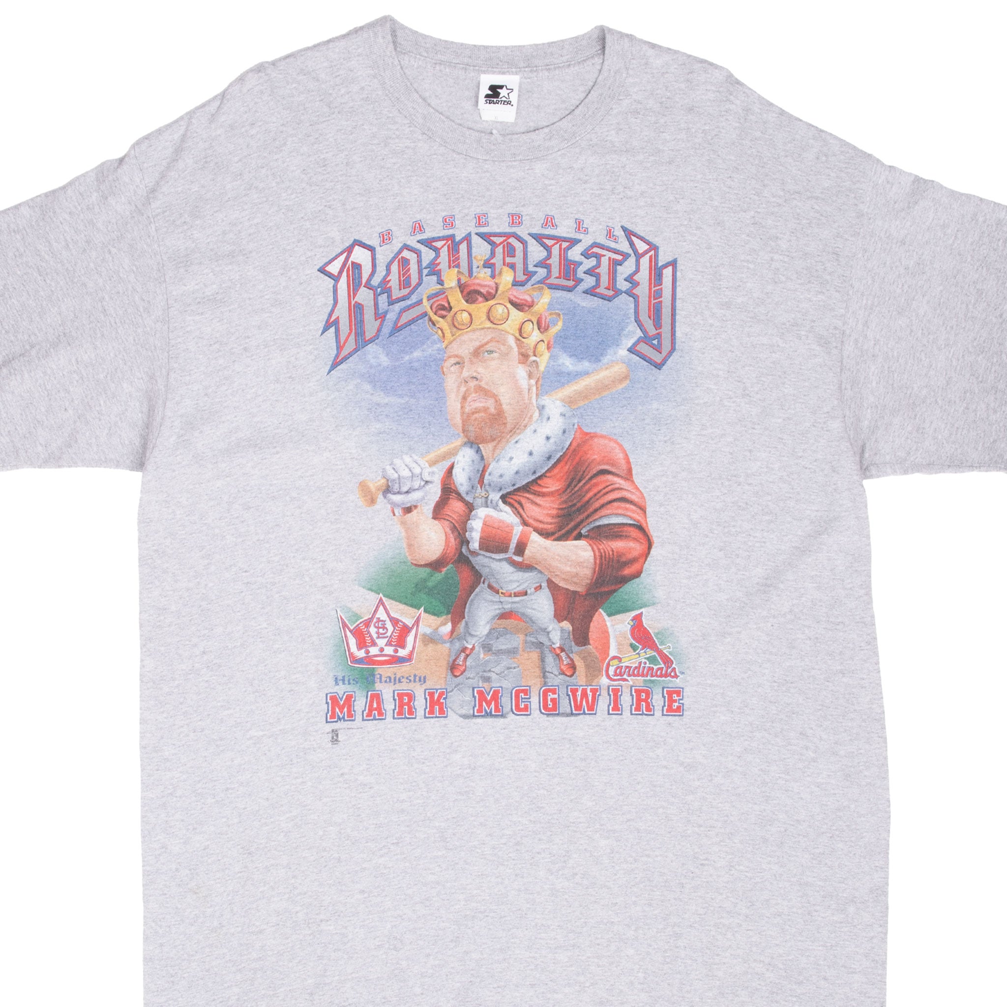 Vintage Mlb St Louis Cardinals Royalty Mark Mcgwire 1990S Starter Tee Shirt Size XL With Single Stitch Sleeves