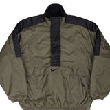 Vintage Nike Big Swoosh Green Heavy Windbreaker Pullover Jacket 1990S Size Large
