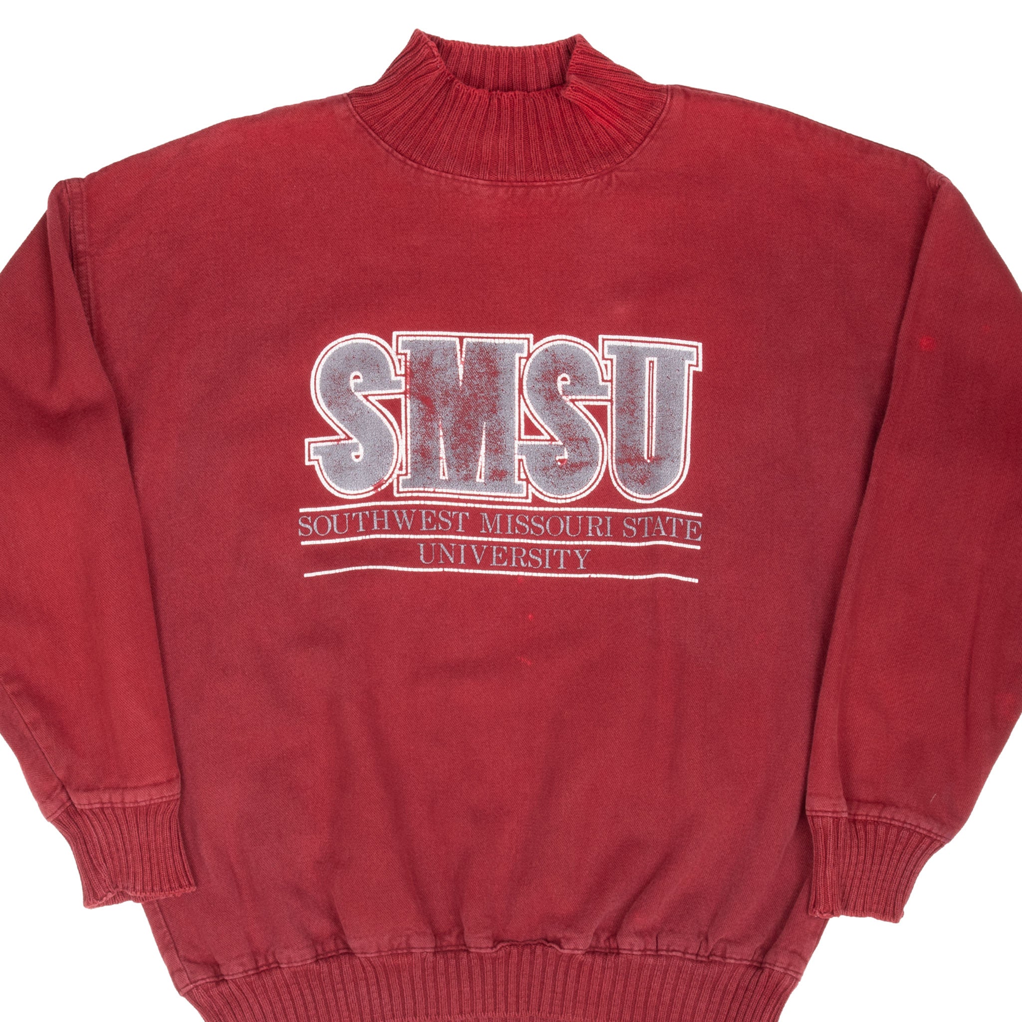 Vintage Southwest Missouri State University Turtle Neck Sweatshirt 1990S Size Large