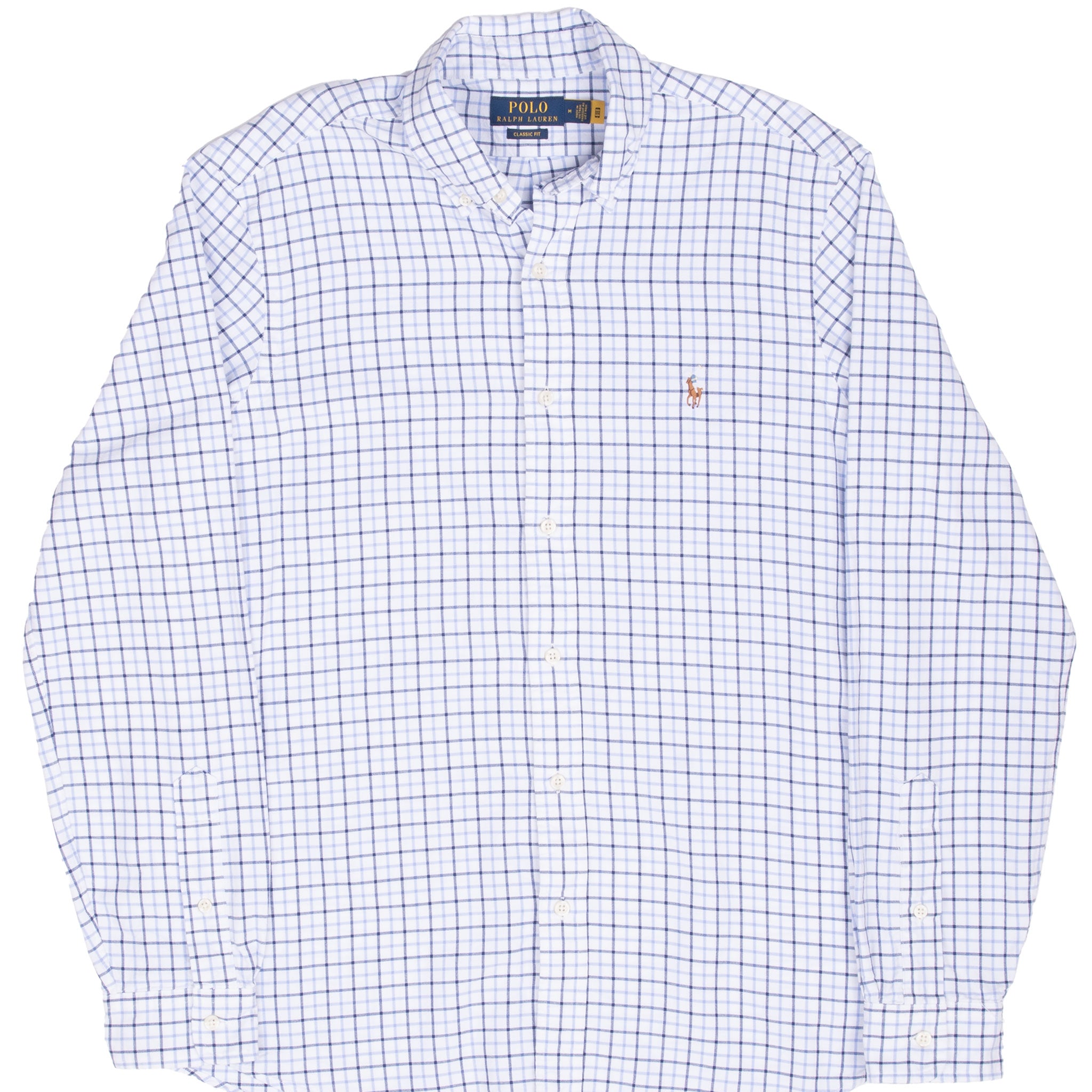 Vintage Ralph Lauren Blue Plaid Shirt Size Medium