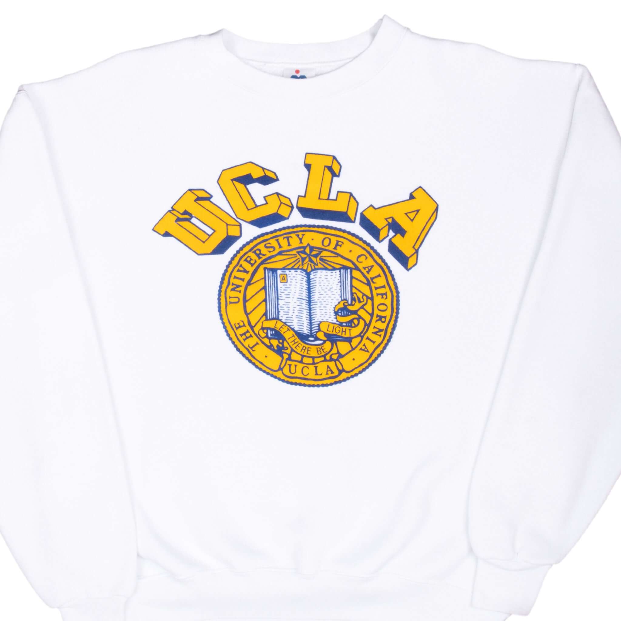 Vintage NCAA Ucla White Sweatshirt 1990S Size Large Made In Usa