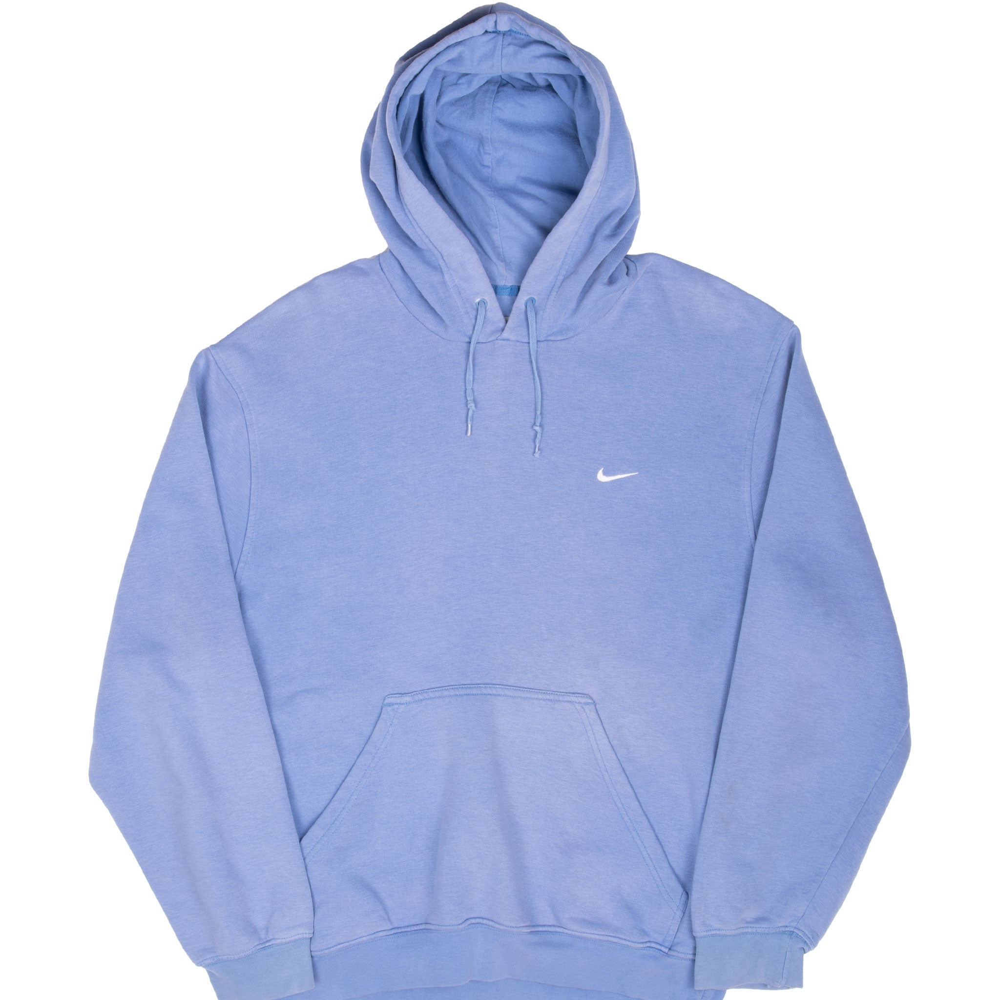 Vintage Nike Classic Swoosh Pastel Blue Hoodie Sweatshirt 2000S Size Large