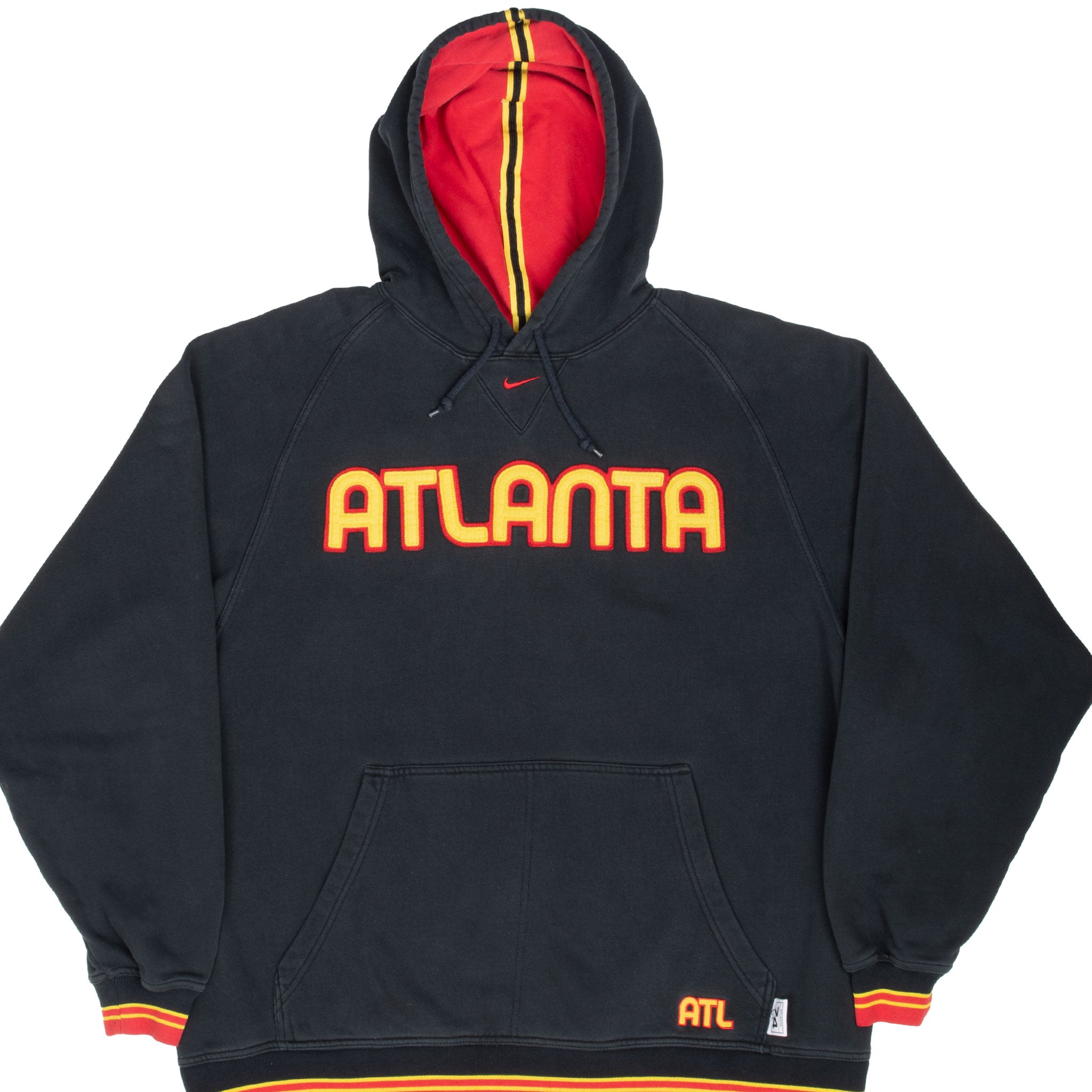 Vintage Nike Nba Atlanta Hawks Center Swoosh Hoodie Sweatshirt 1990S Size Large
