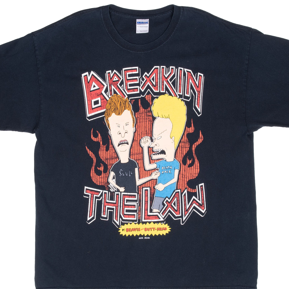Vintage Beavis And Butt Head Breaking The Law Tee Shirt 2000S Size Xl