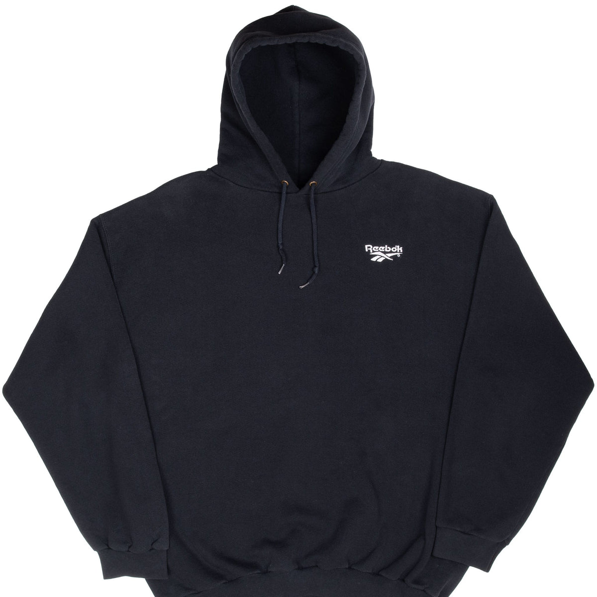 Vintage Reebok Black Hoodie Sweatshirt 1990S Size XL Made In USA