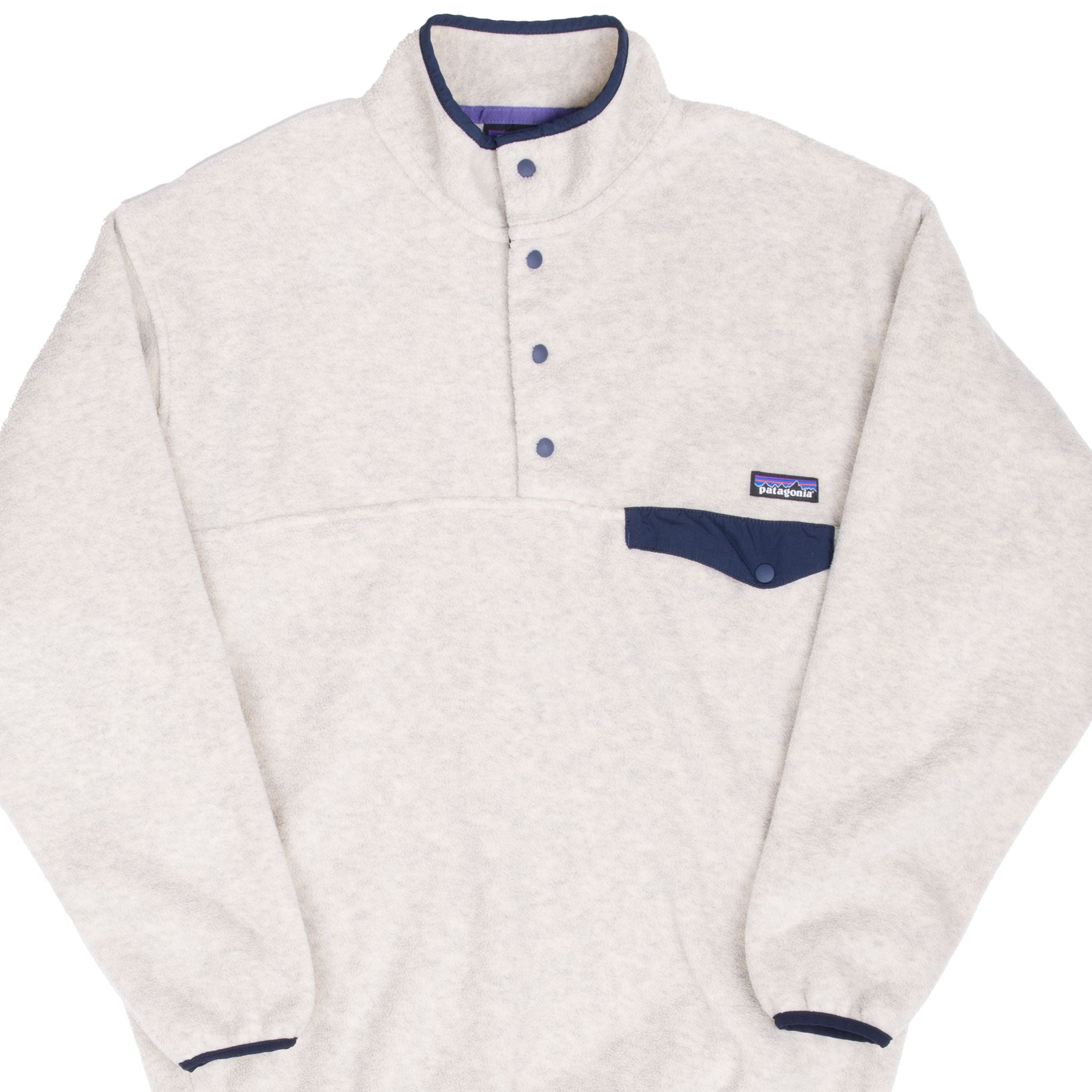 Vintage Beige Patagonia Synchilla Snap T Fleece Pullover 1990s Size Large