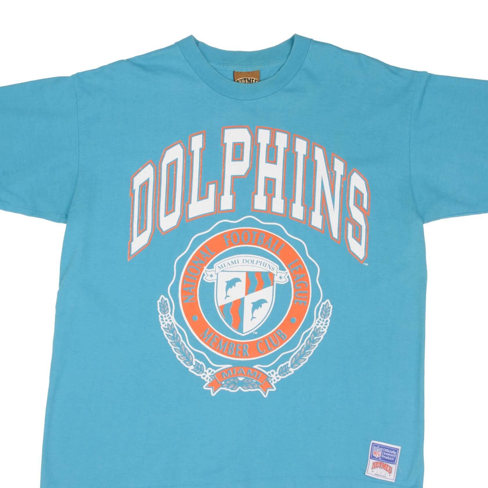 Vintage NFL Miami Dolphins 1990S Tee Shirt Size Large Made In USA With Single Stitch Sleeves