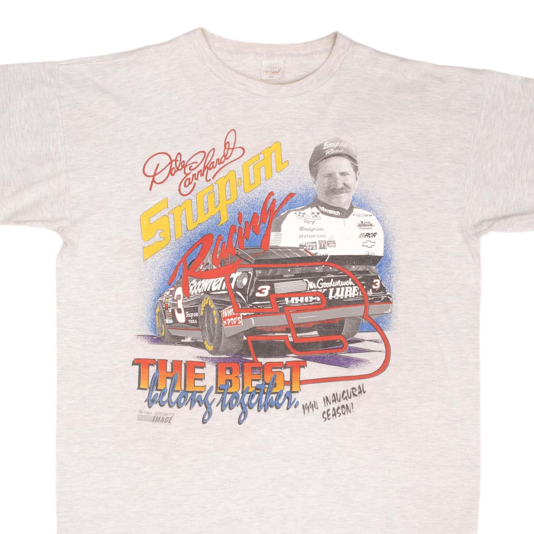 Vintage Nascar Dale Earnhardt Snap On Racing Inaugural Season 1994 Sport Image Tee Shirt Size XL Made In Usa With Single Stitch Sleeves