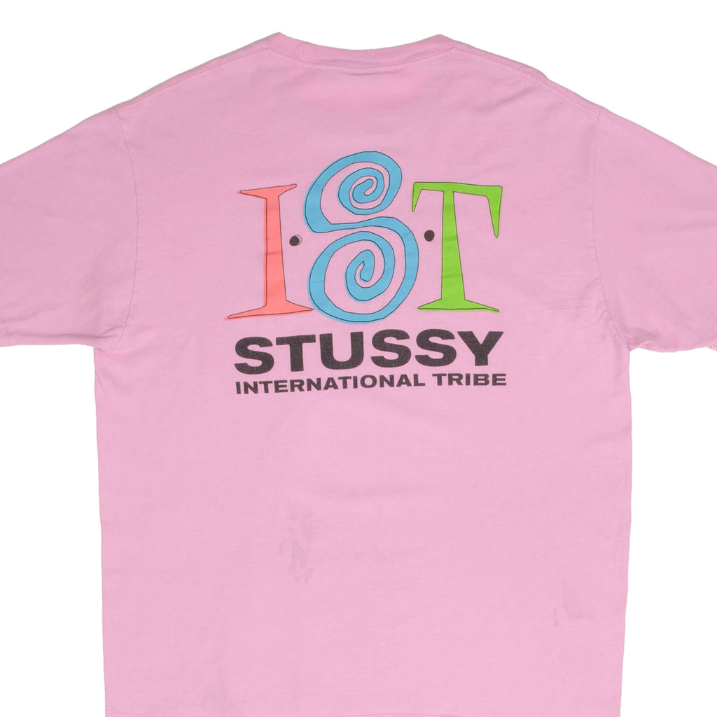 Vintage Stussy International Tribe Pink Tee Shirt 2000S Size Large
