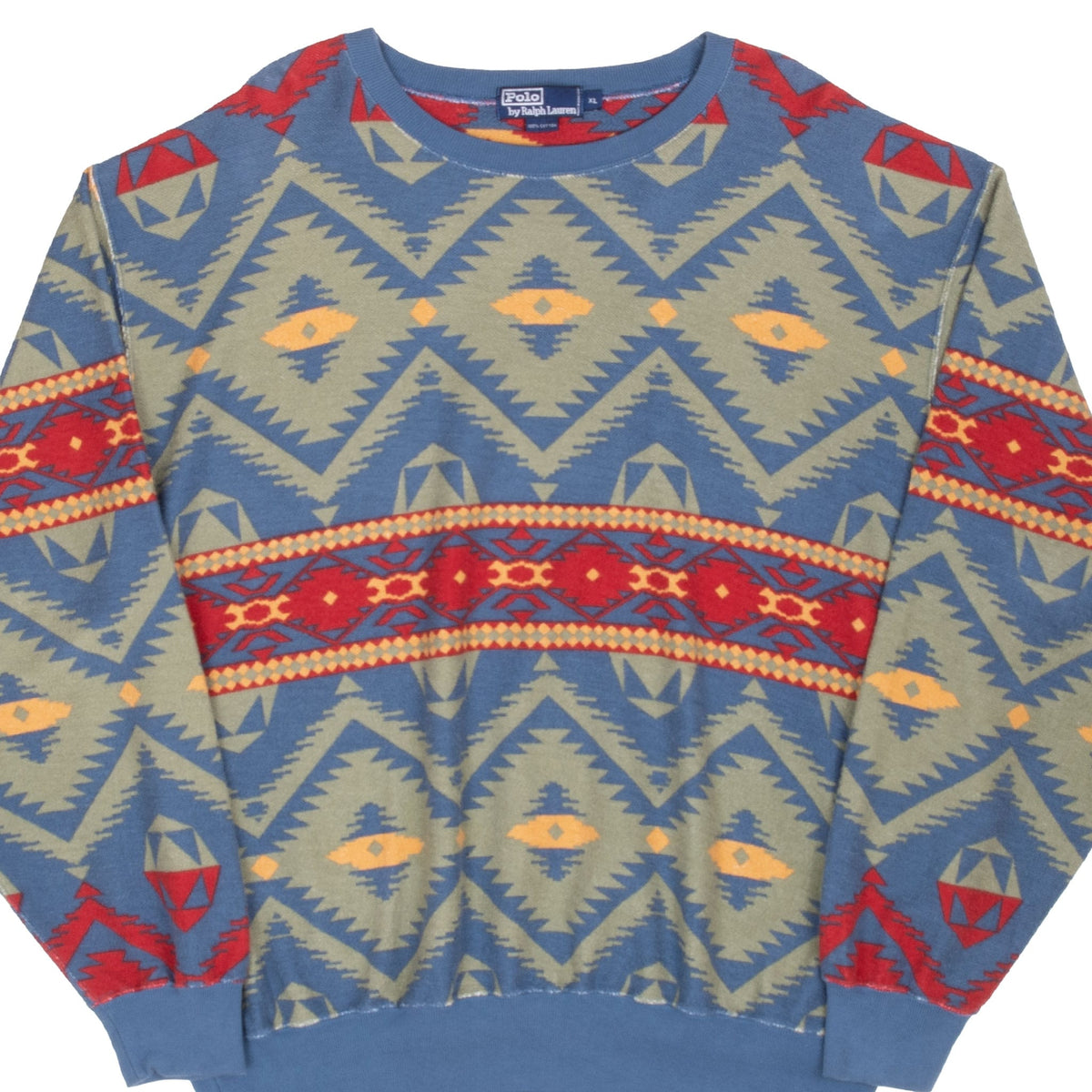 Vintage Ralph Lauren Navajo Aztec Monogram Crewneck Sweatshirt 1990S Size Xl