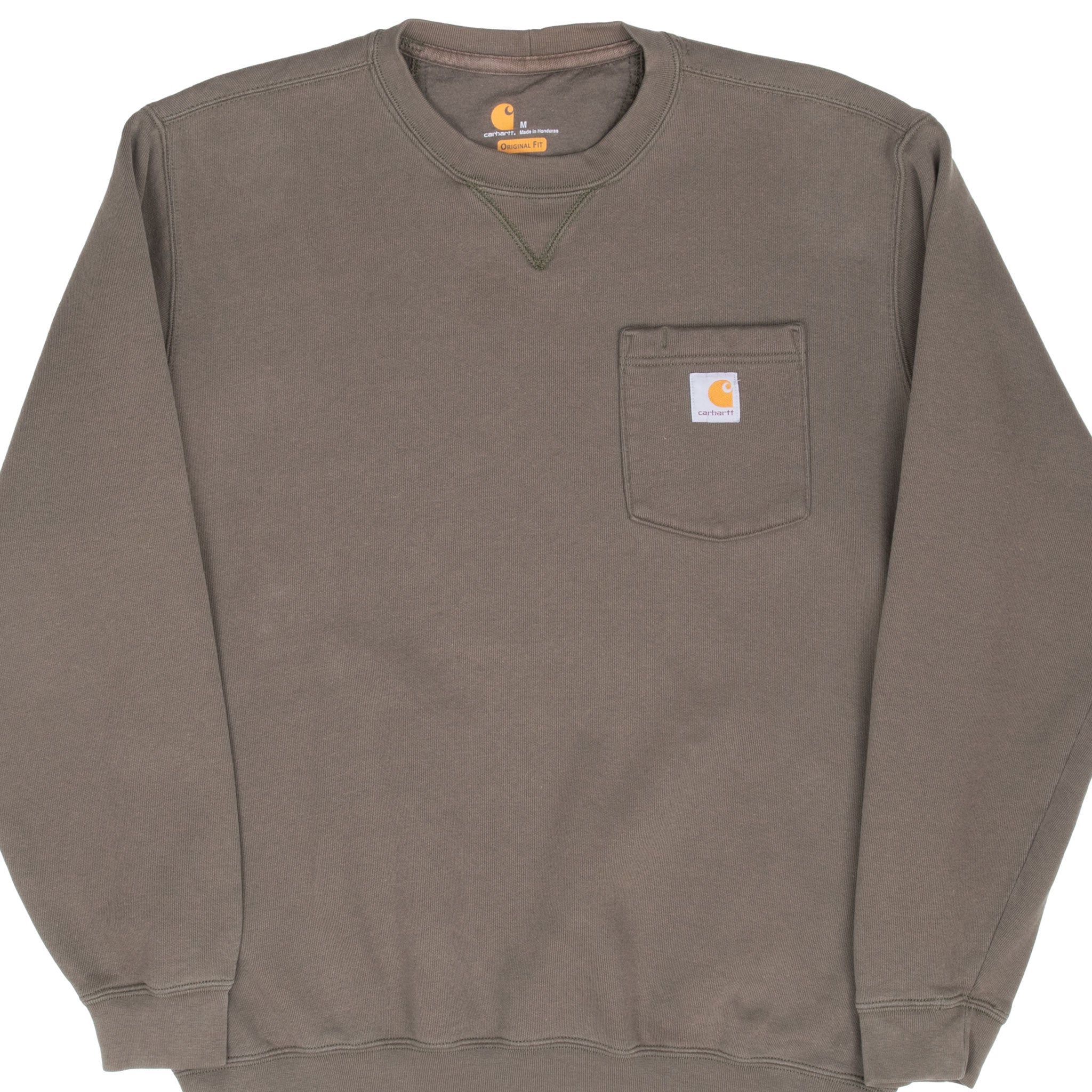 Vintage Carhartt Olive Green Pocket Crewneck Sweatshirt Size Medium