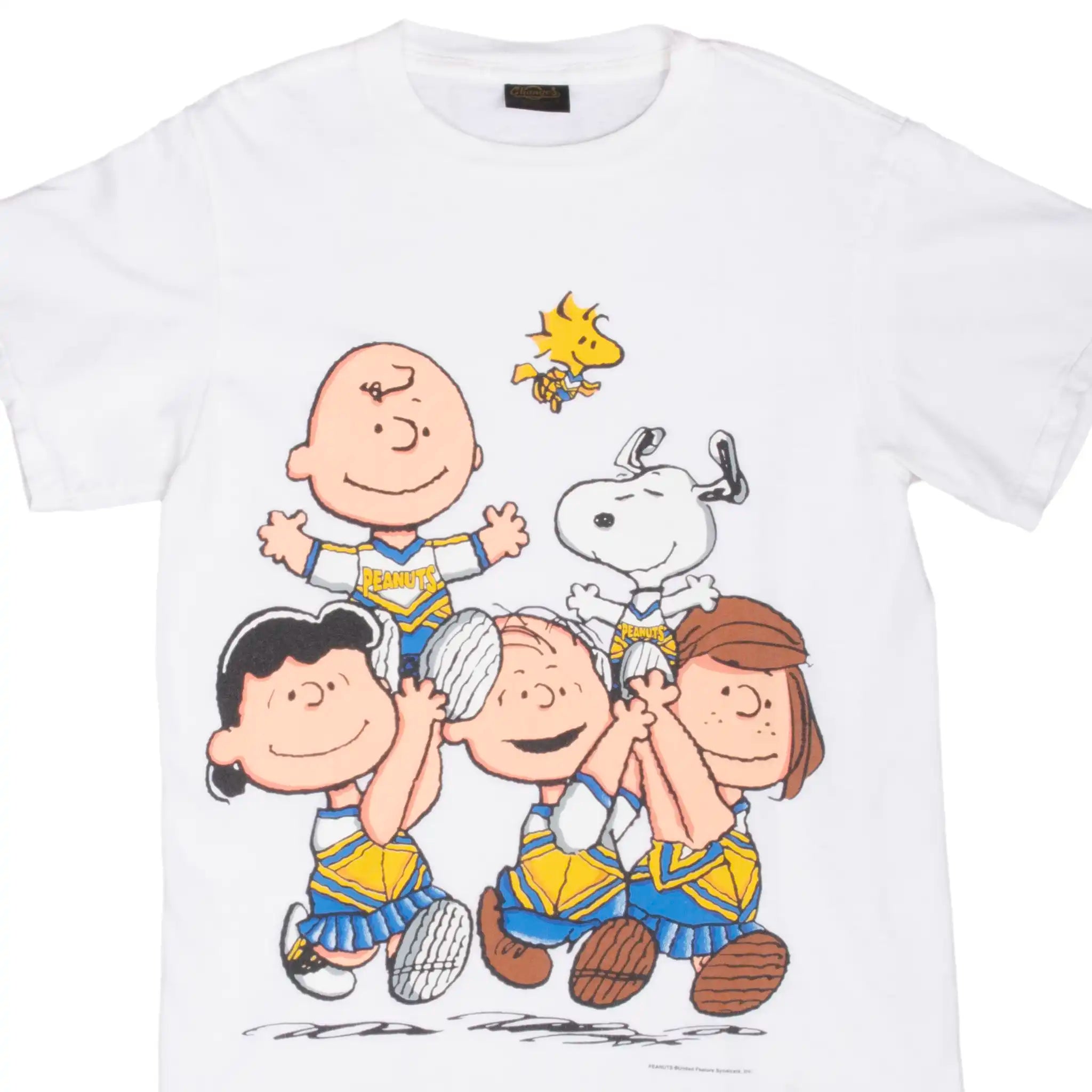 VINTAGE PEANUTS SNOOPY CHEERLEADER TEE SHIRT MEDIUM 1990S MADE IN USA