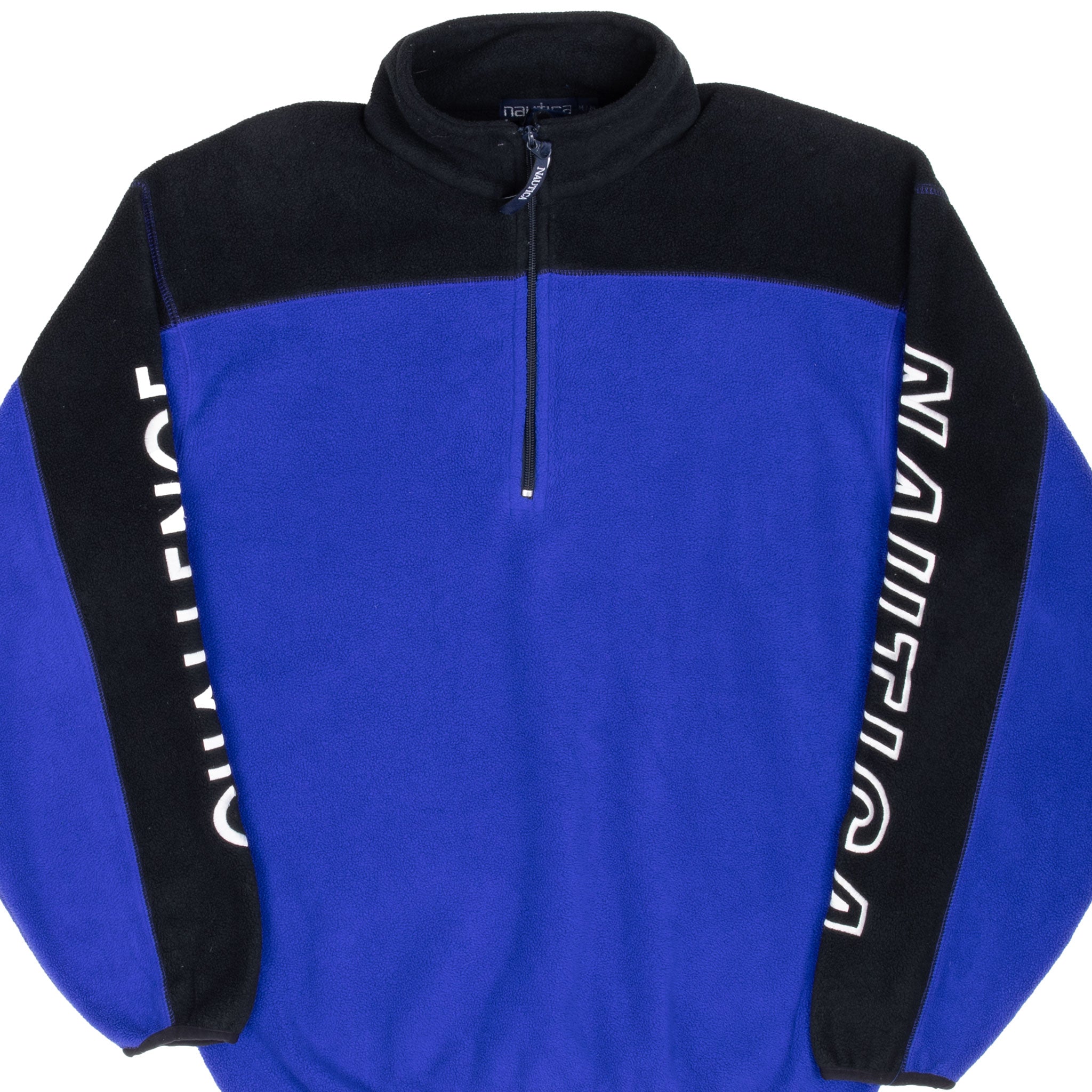 VINTAGE NAUTICA CHALLENGE QUARTER ZIP FLEECE JACKET 1990S MEDIUM MADE IN USA