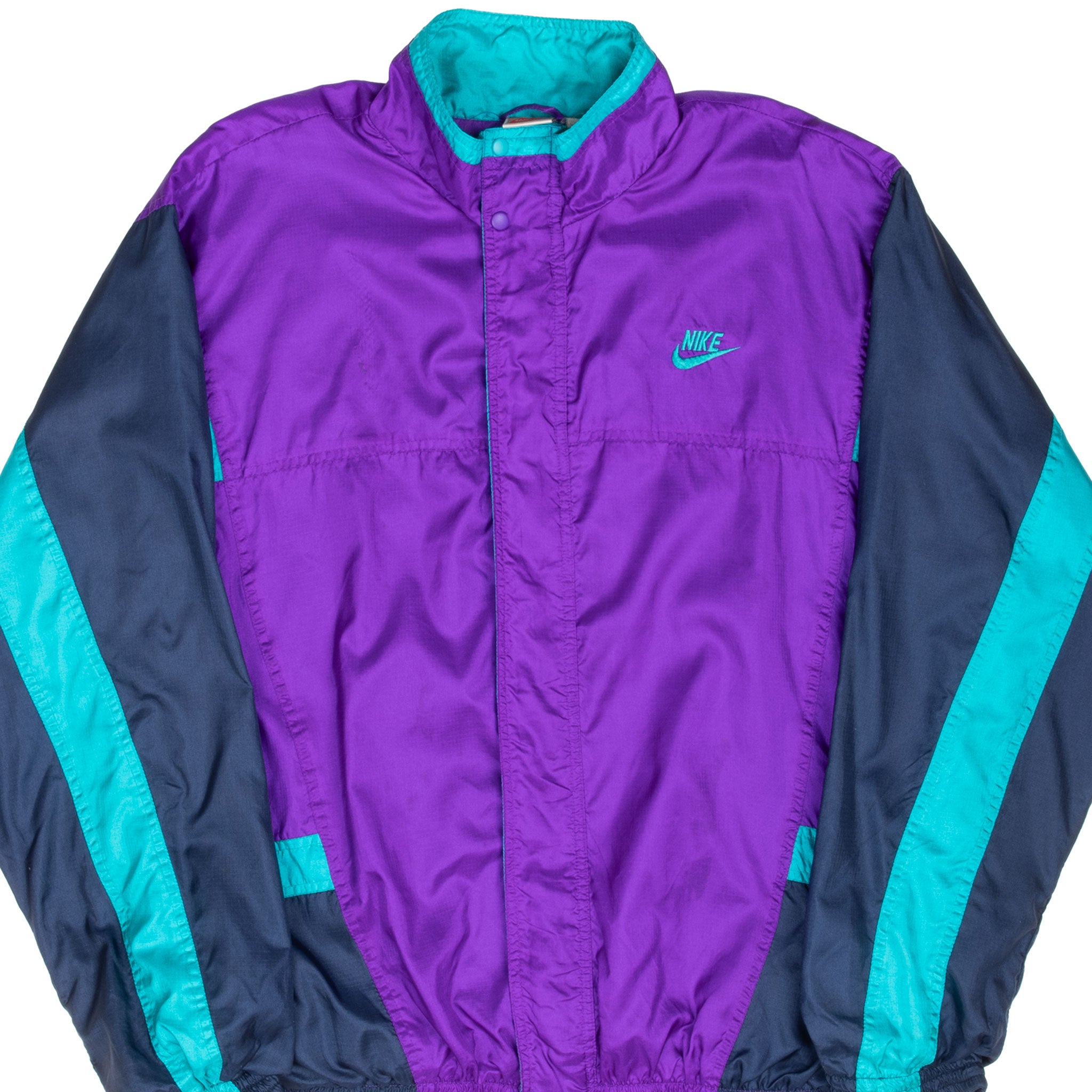 Vintage Nike Swoosh Purple Neon Windbreaker Jacket Late 1980S Size Large