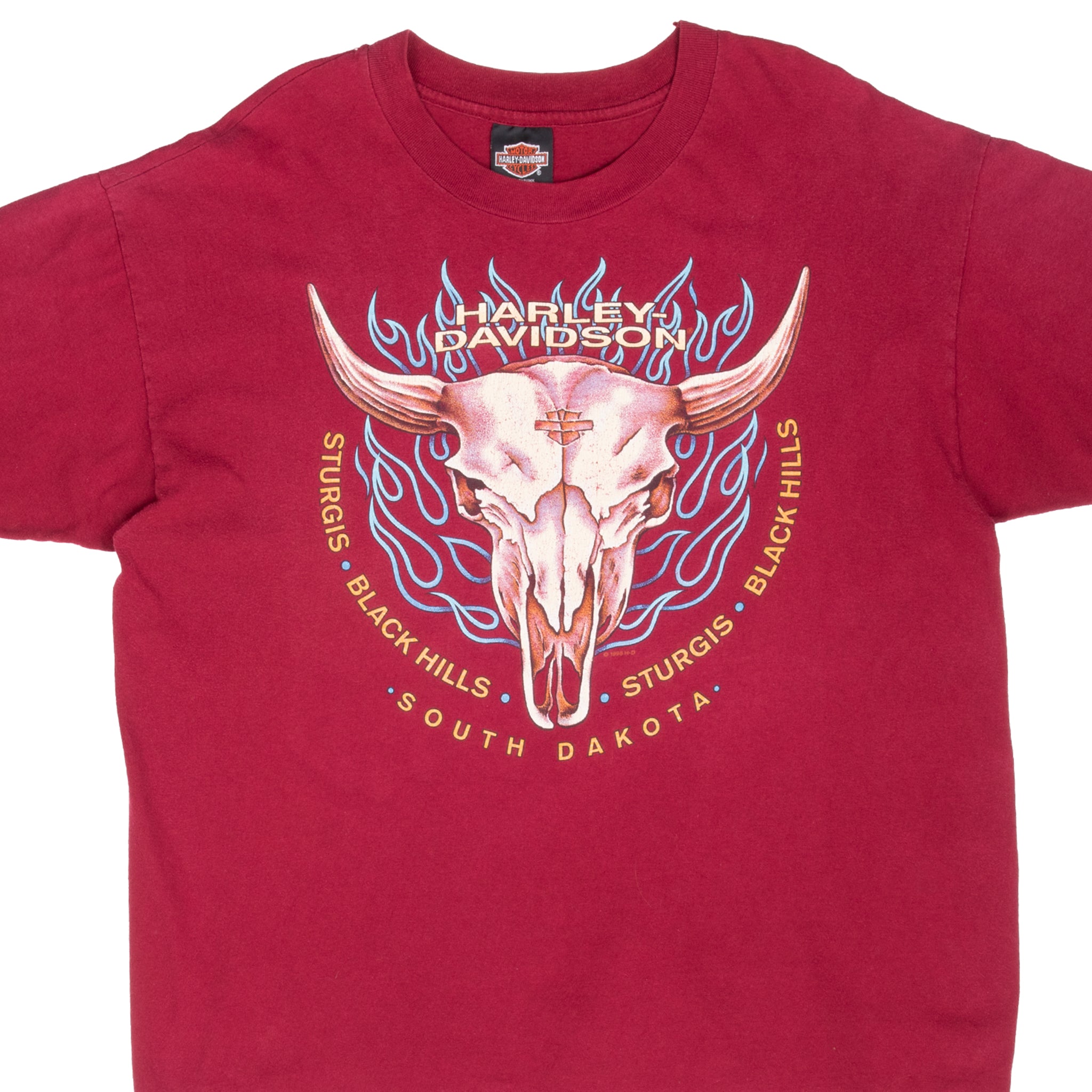 Vintage Harley Davidson Sturgis Black Hill Rally Tee Shirt 1996 Size XL Made In Usa With Single Stitch Sleeves