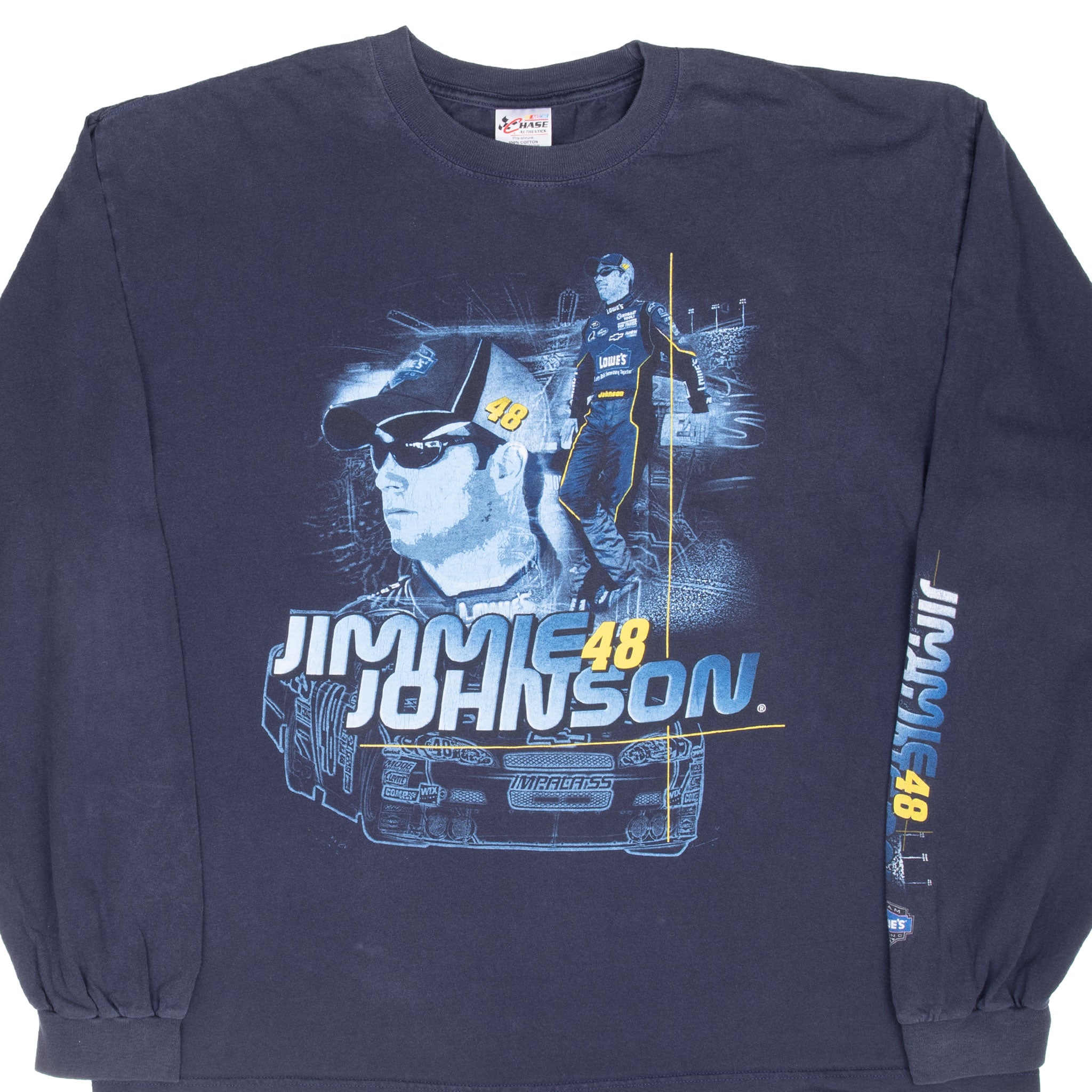 Vintage Nascar Jimmie Johnson Long Sleeve Tee Shirt 2008 Size 2XL