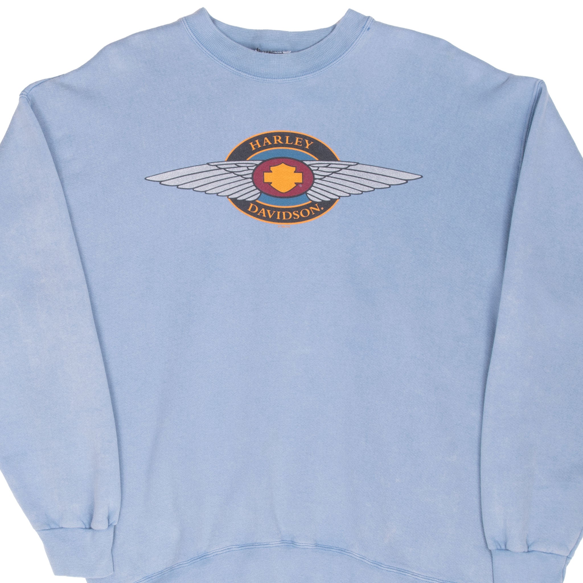 VINTAGE HARLEY DAVIDSON ALBUQUERQUE BLUE CREWNECK SWEATSHIRT 1996 LARGE