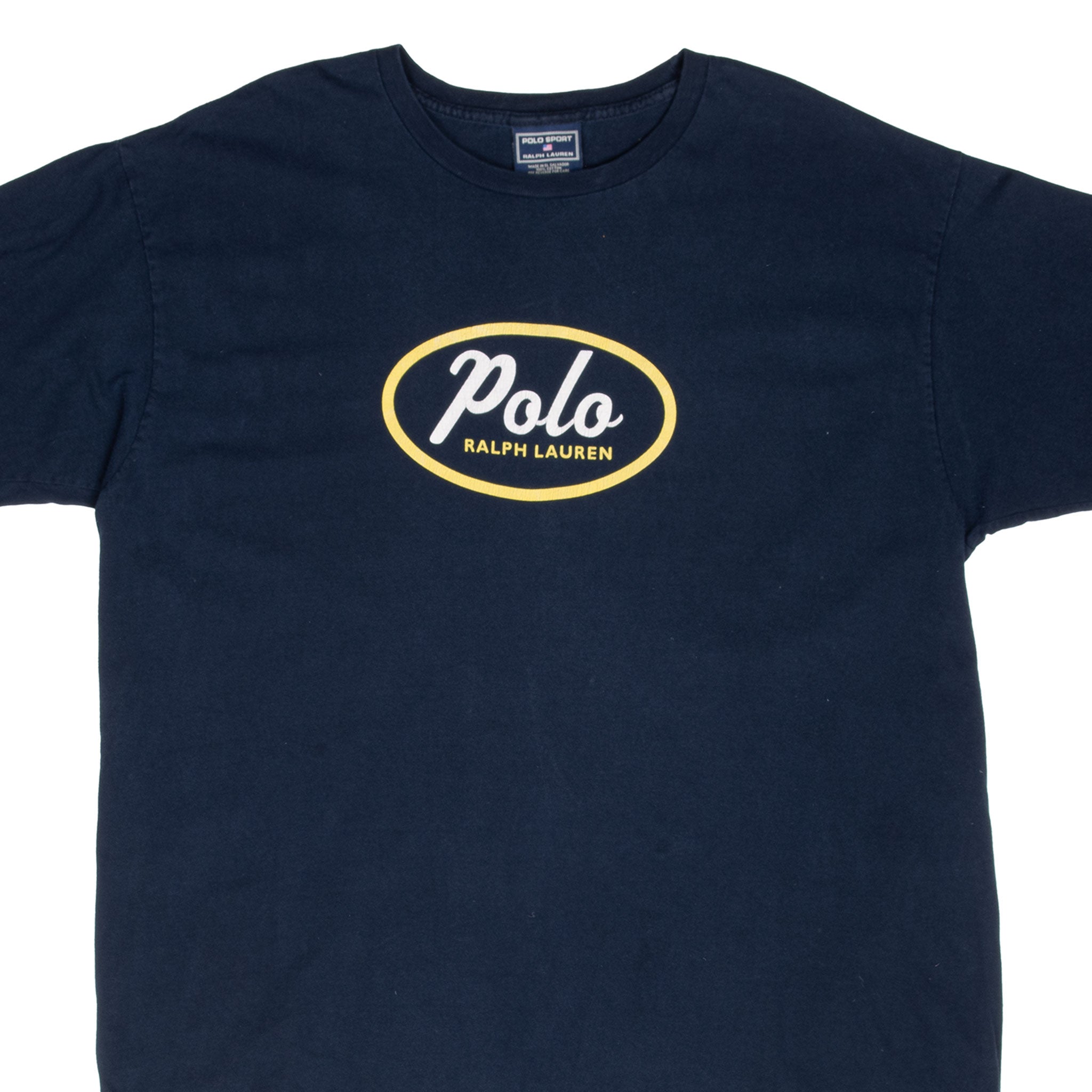 Vintage Polo Sport Ralph Lauren Navy Blue Tee Shirt 1990S Size Large