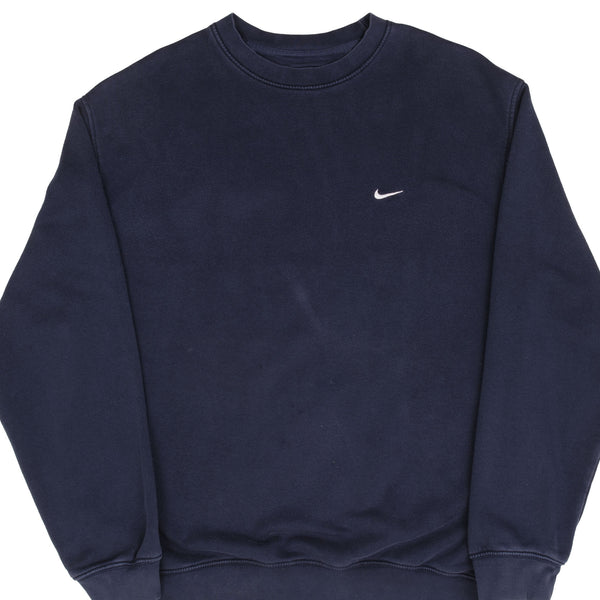 Vintage Nike Classic Swoosh Navy Blue Sweatshirt 2000S Size XL