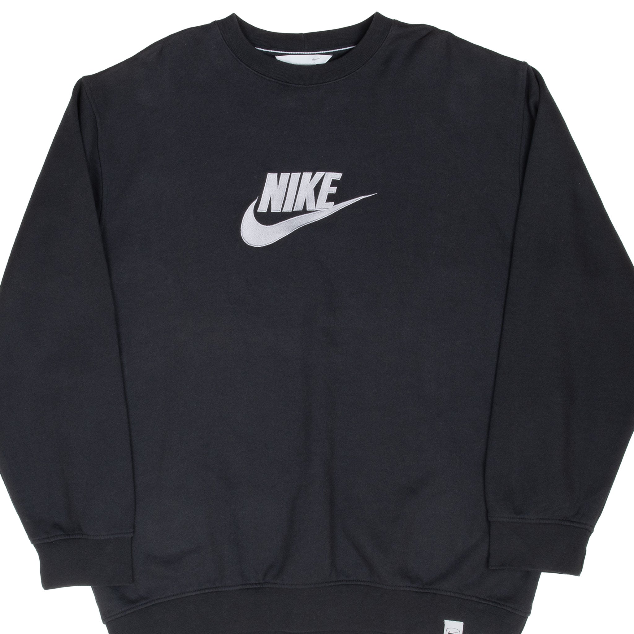 Vintage Nike Big Swoosh Black Sweatshirt 2000S Size 2XL