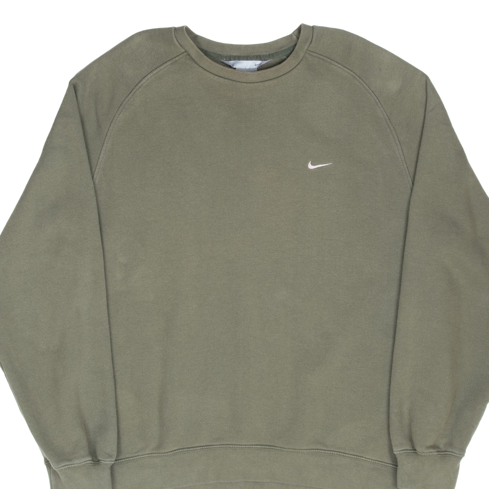 Vintage Nike Classic Swoosh Olive Green Crewneck Sweatshirt 2000S Size XL