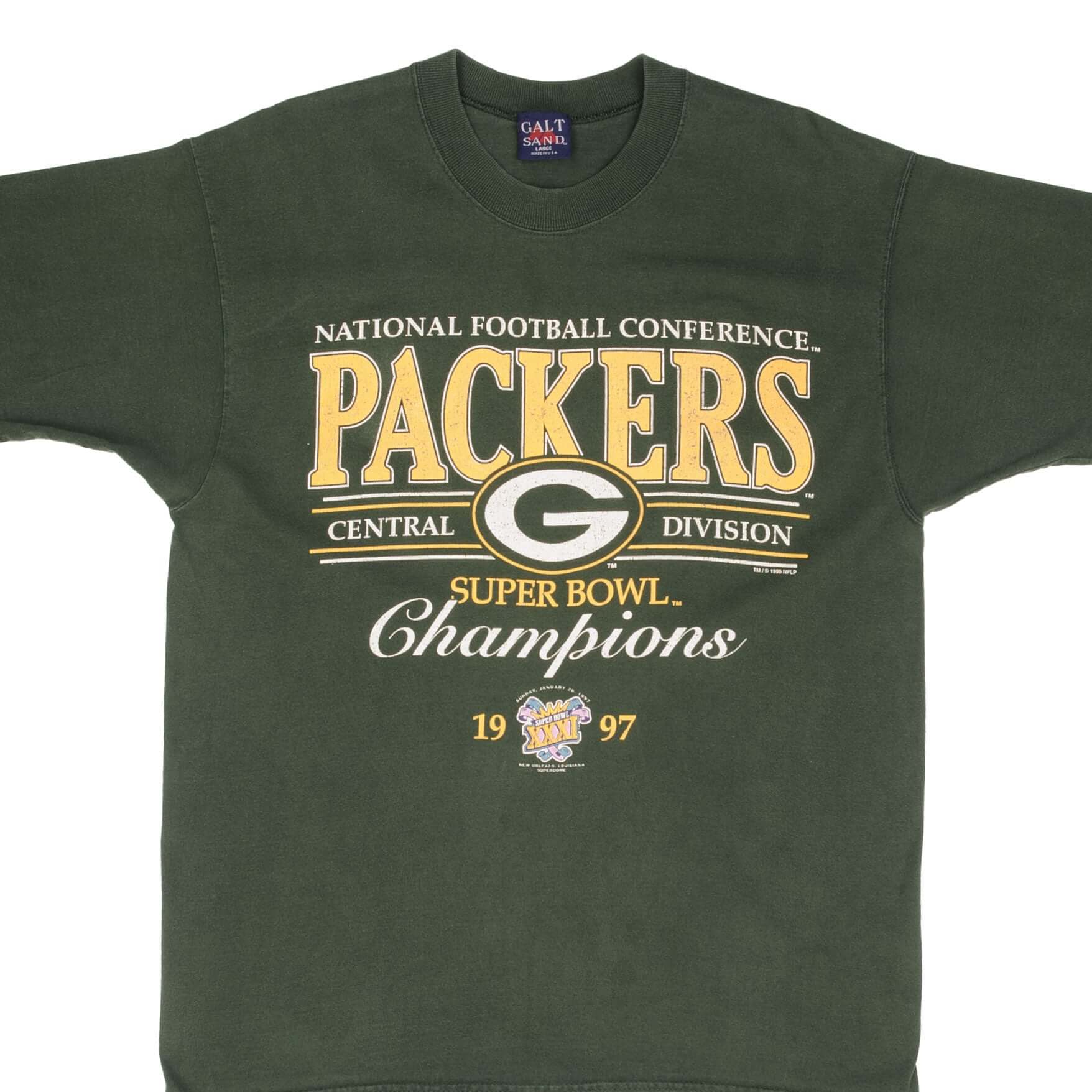 Vintage NFL Green Bay Packers Super Bowl Champions 1997 Tee Shirt Size Large Made In USA