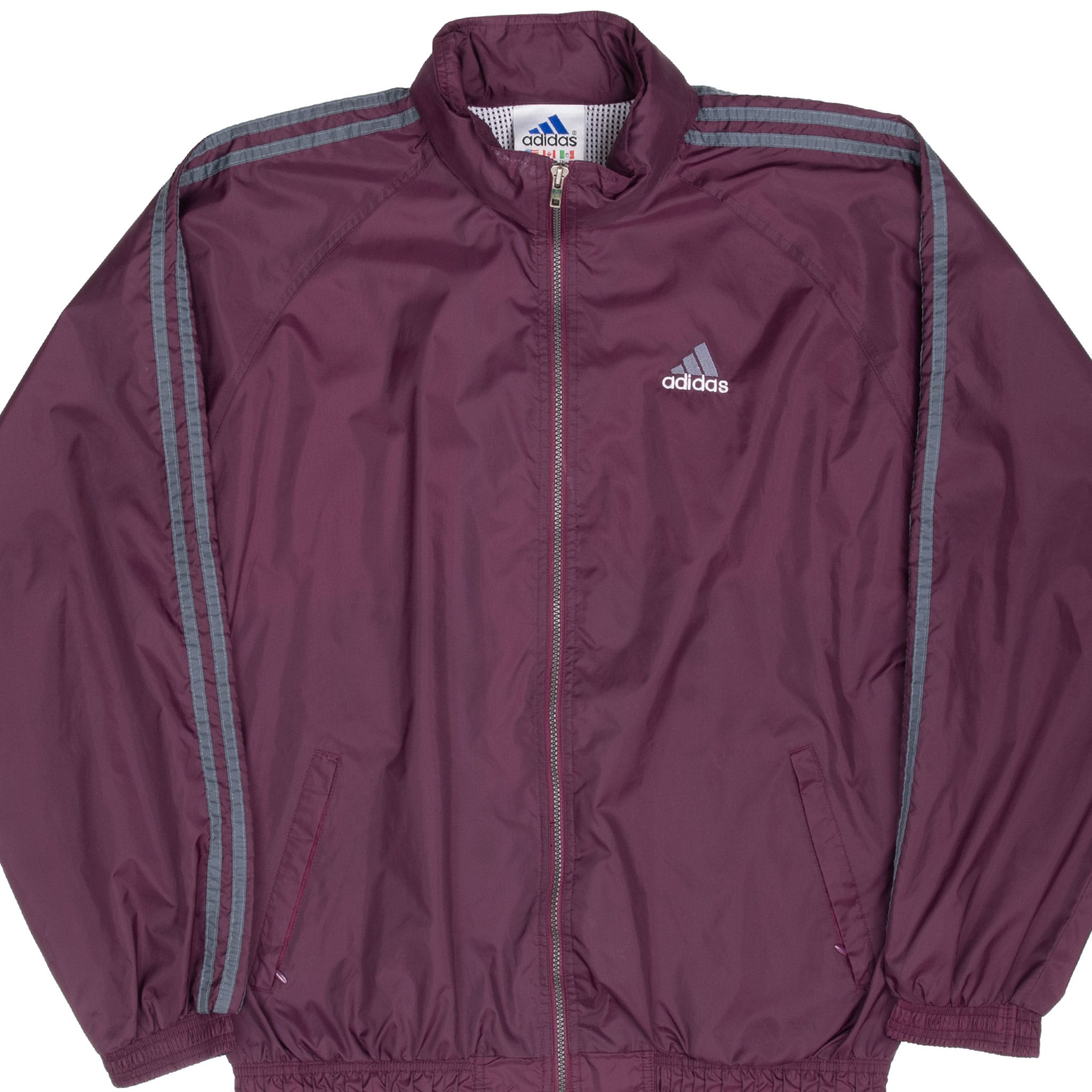 Vintage Adidas Purple 3 Stripes Windbreaker Jacket 1990S Size Large