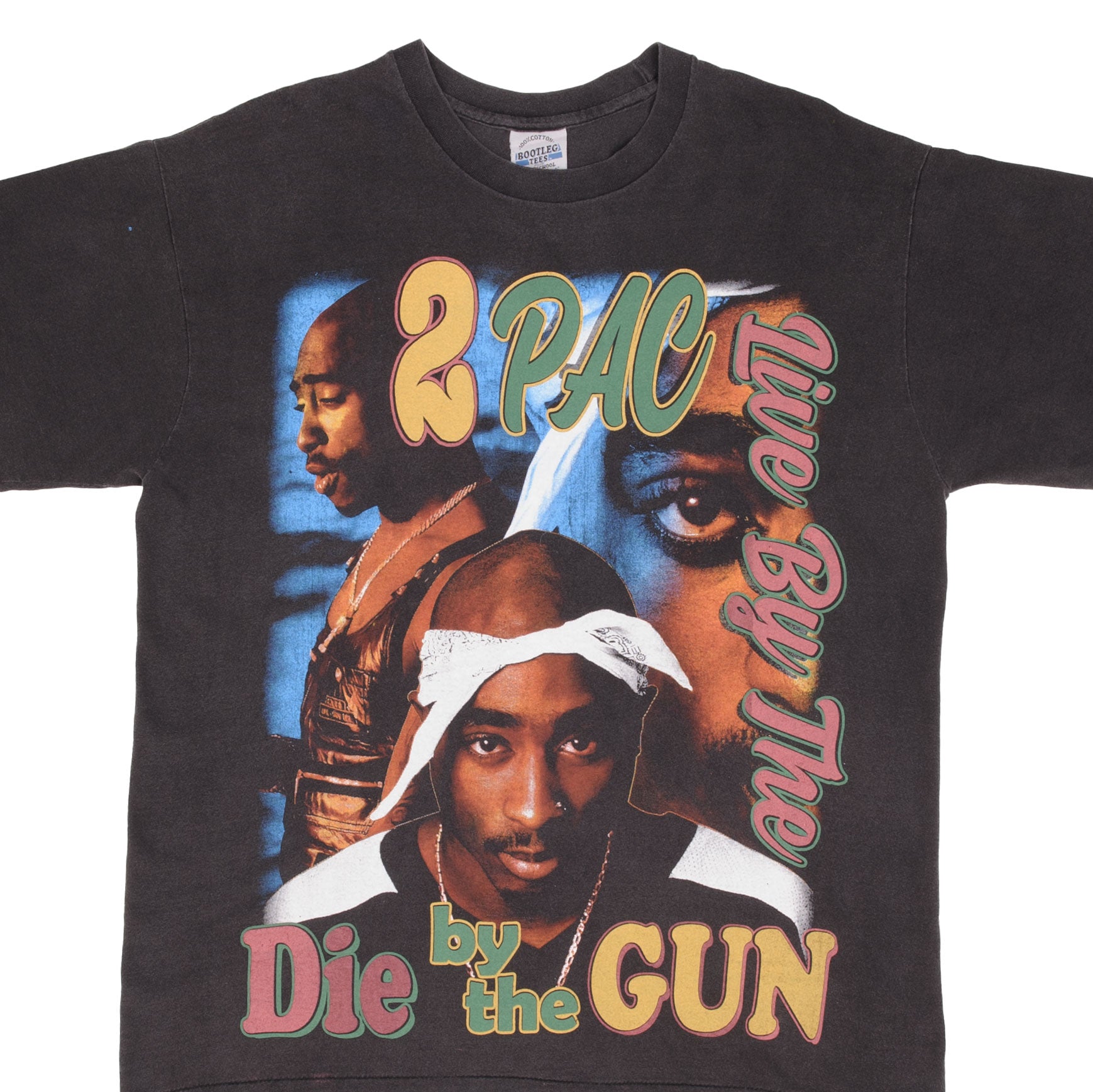 Bootleg Rap Tee Shirt 2pac Tupac Live Die byThe Gun Size XL Single Stitch