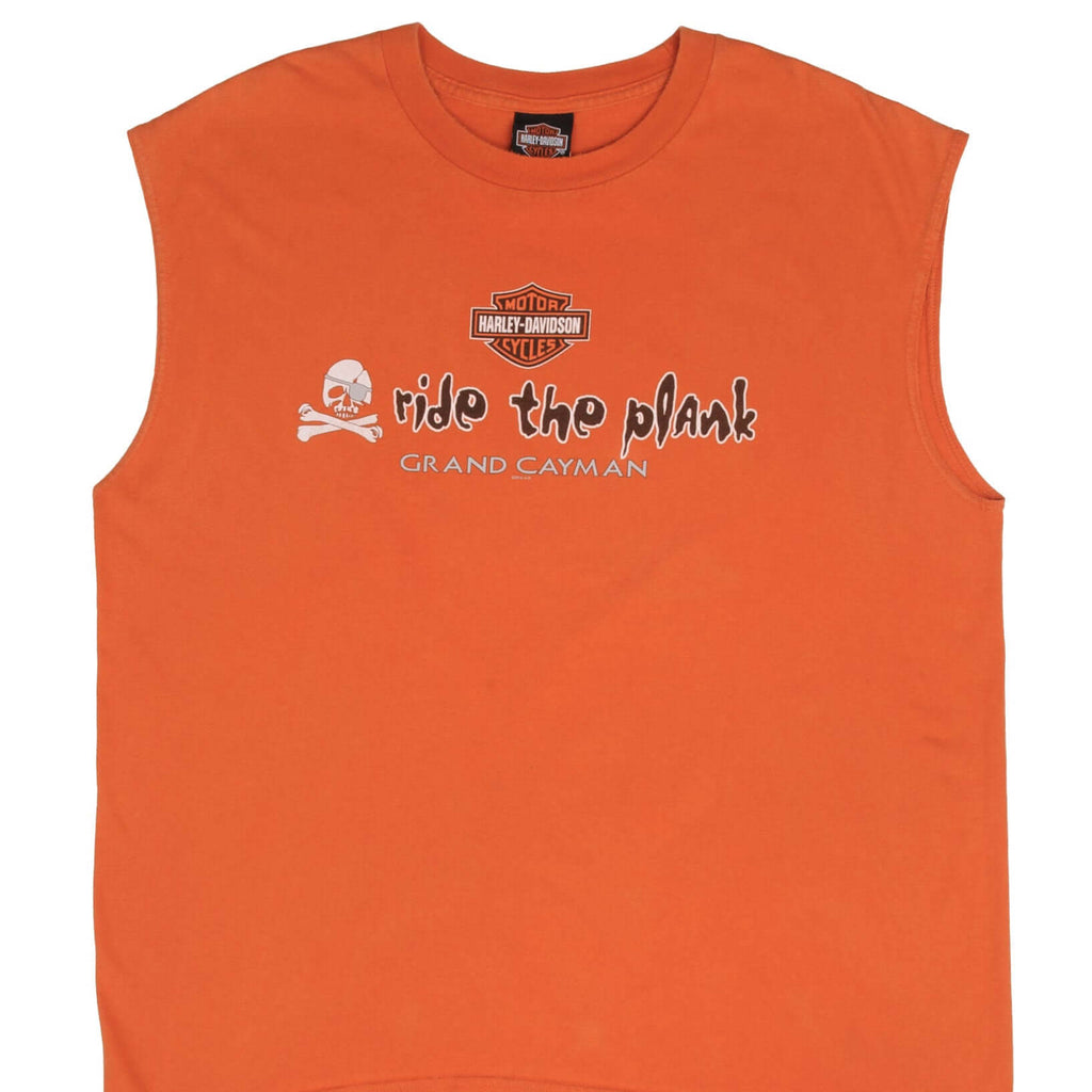 Vintage Harley Davidson Pirate Grand Cayman 2011 Tank Top Tee Shirt Size XL