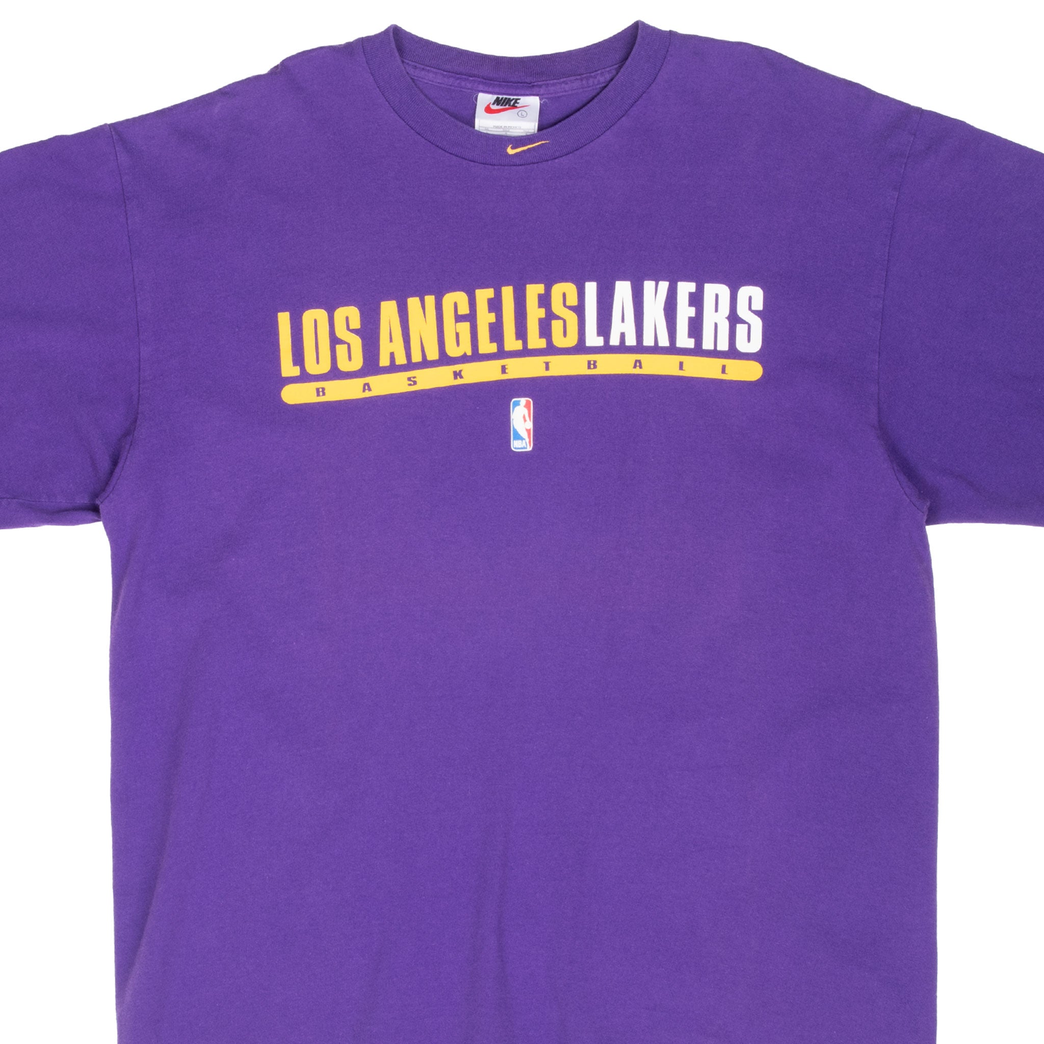 VINTAGE NIKE NBA LOS ANGELES LAKERS CENTER SWOOSH 1990S TEE SHIRT LARGE