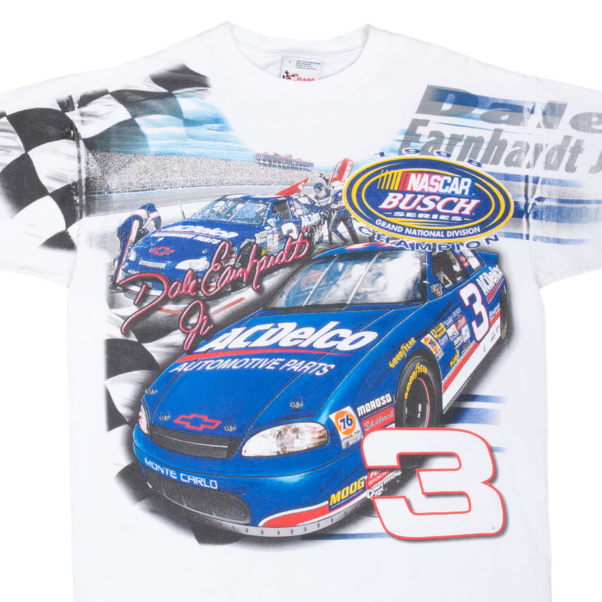 Vintage NASCAR Dale Earnhardt Jr. 1998 Champion AOP T-Shirt Size Large Made in USA
