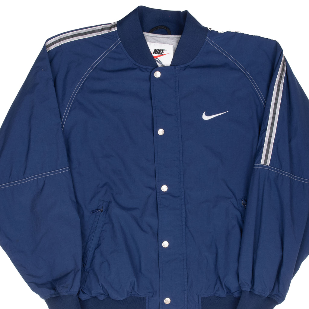 Vintage Nike Classic Swoosh Blue Windbreaker Jacket 1990S Size Medium