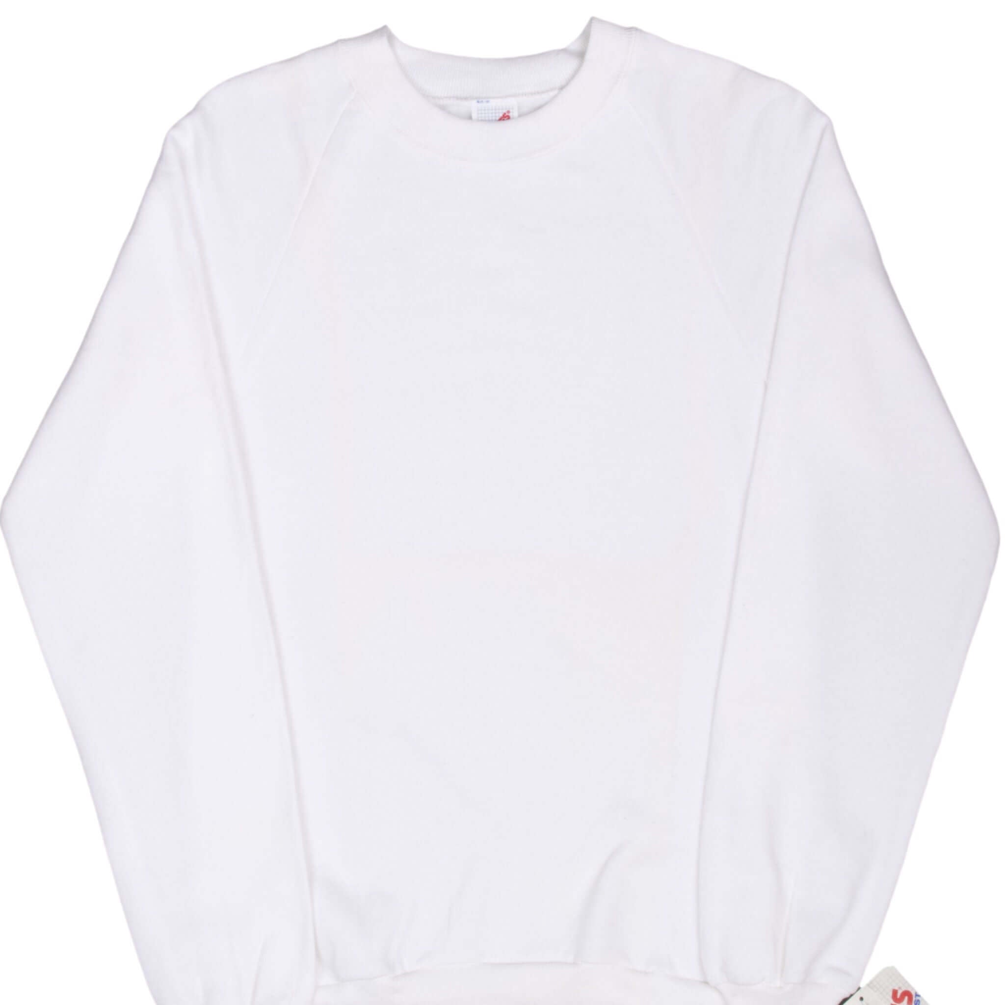Vintage Jerzees White Blank Crewneck Sweatshirt 1990S Size Small Made In Usa Deadstock