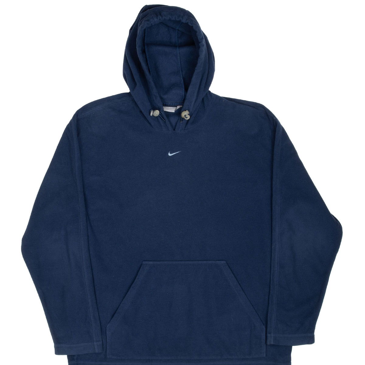Vintage Nike Center Swoosh Navy Blue Fleece Hoodie Sweatshirt 2000S Size Large