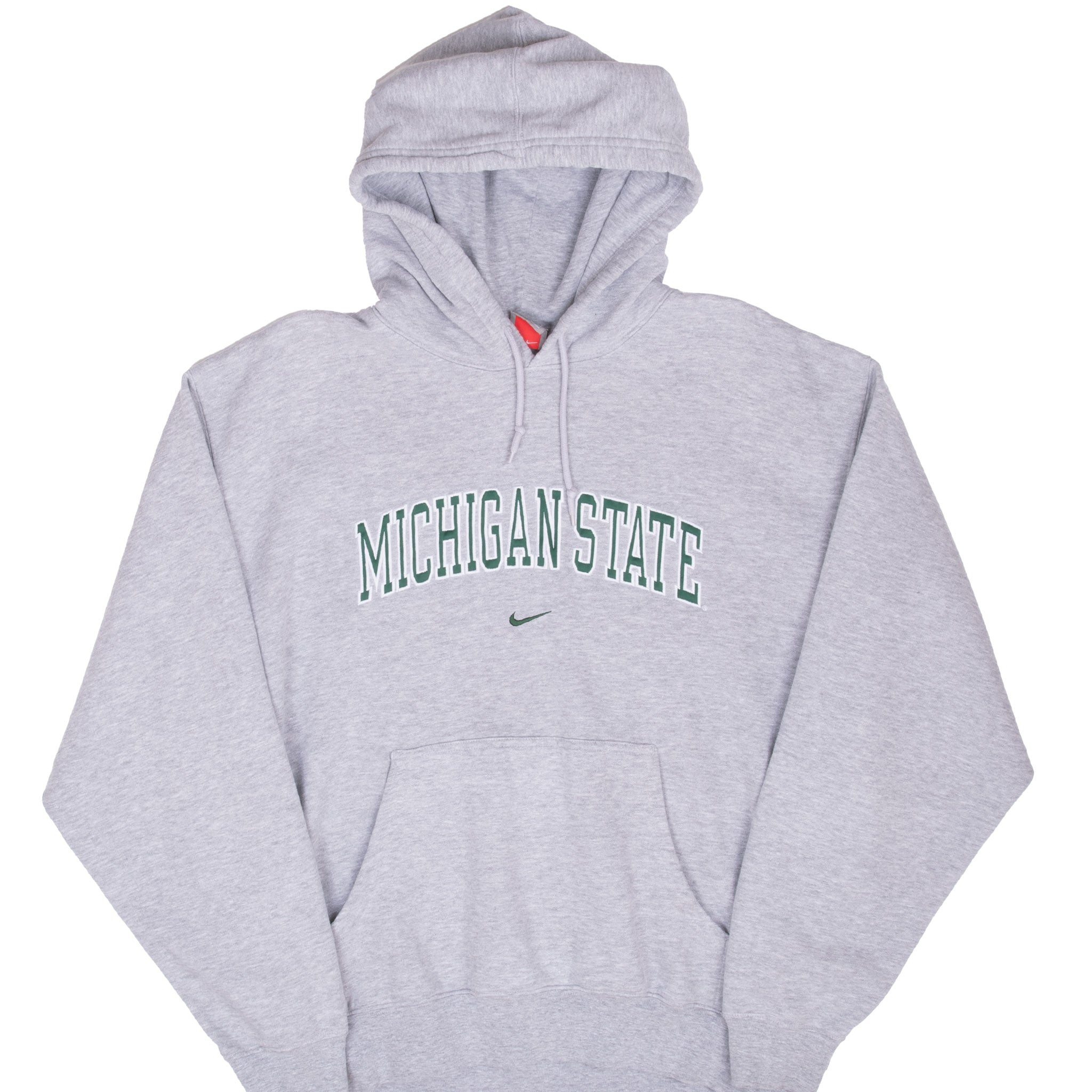 VINTAGE NIKE NCAA MICHIGAN STATE GREY HOODIE SWEATSHIRT 2000S LARGE