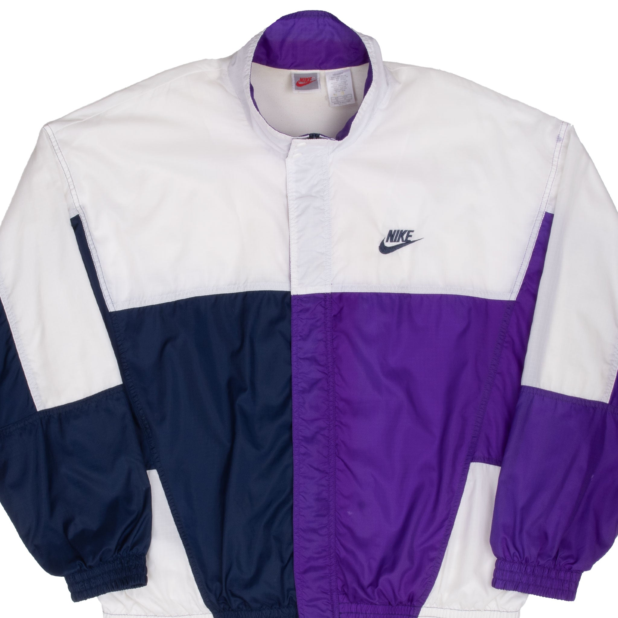 Vintage Nike Swoosh Purple Windbreaker Jacket Late 1980S Size XL