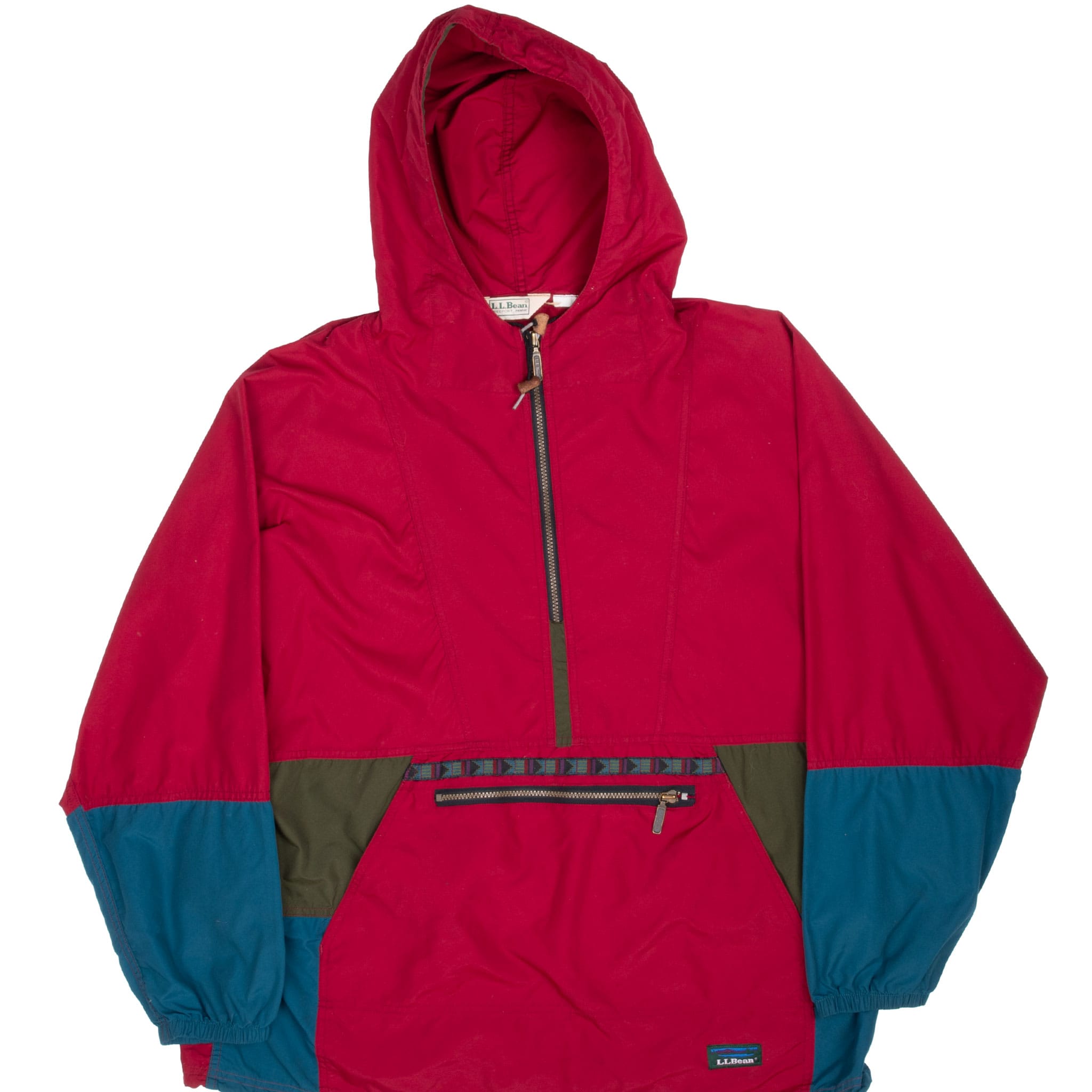 Vintage Ll Bean Hooded Pullover Windbreaker Jacket 1990S Size Large Made In Usa