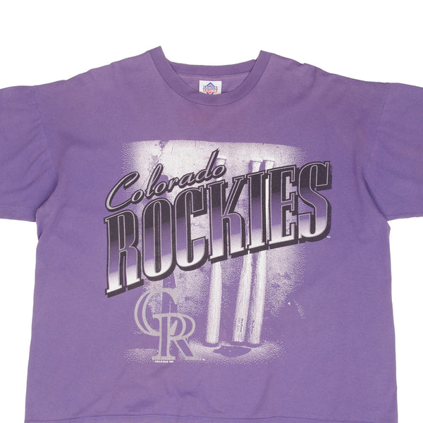 Vintage Purple MLB Colorado Rockies Tee Shirt 1996 Size XL