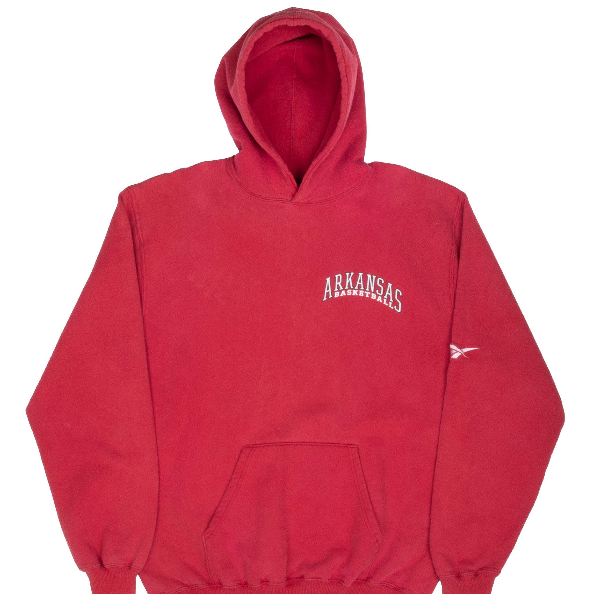 Vintage Ncaa Reebok Arkansas Basketball Hoodie Sweatshirt 1990S Size Large Made In Usa