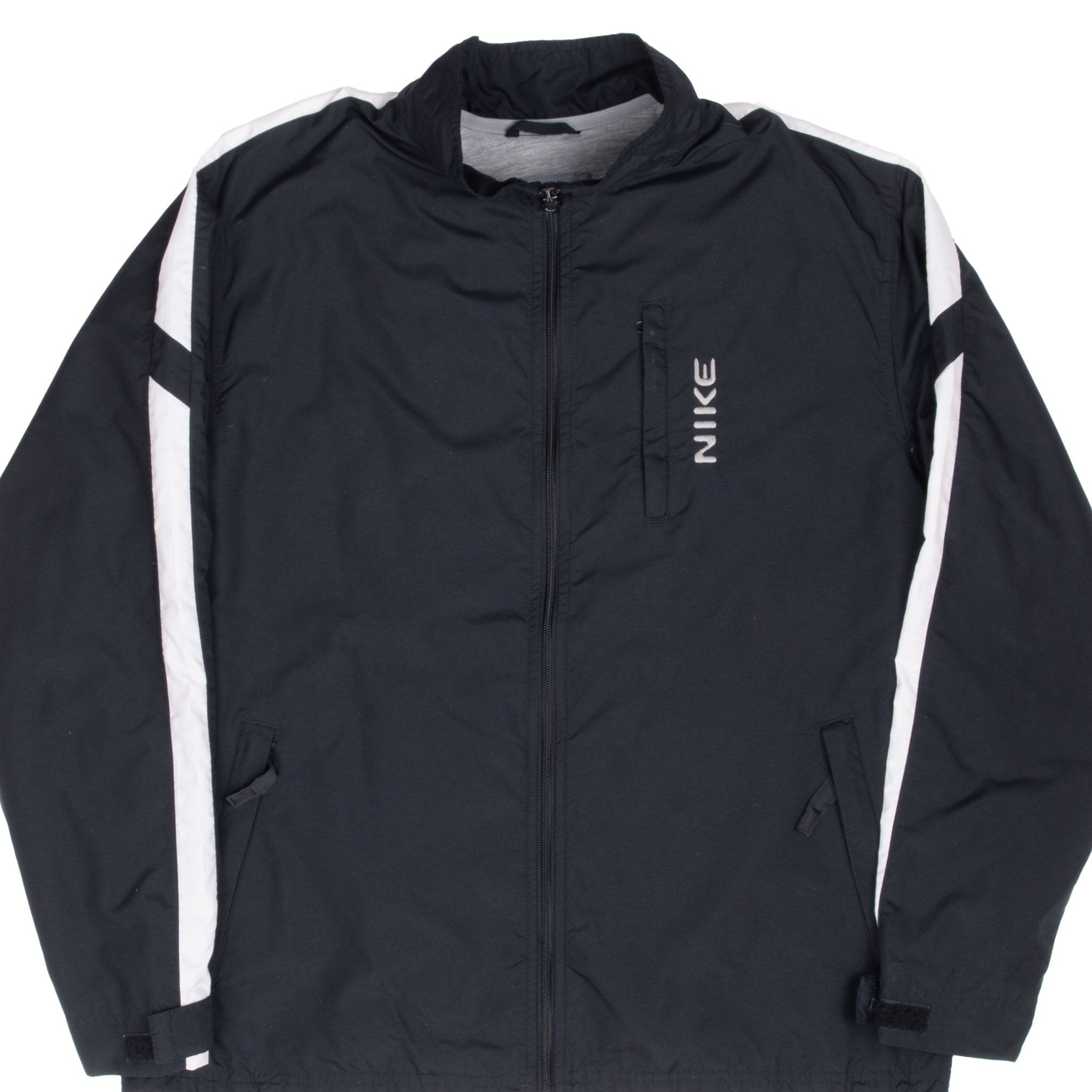 Vintage Nike Classic Swoosh Black Windbreaker Jacket 2000S Size Medium