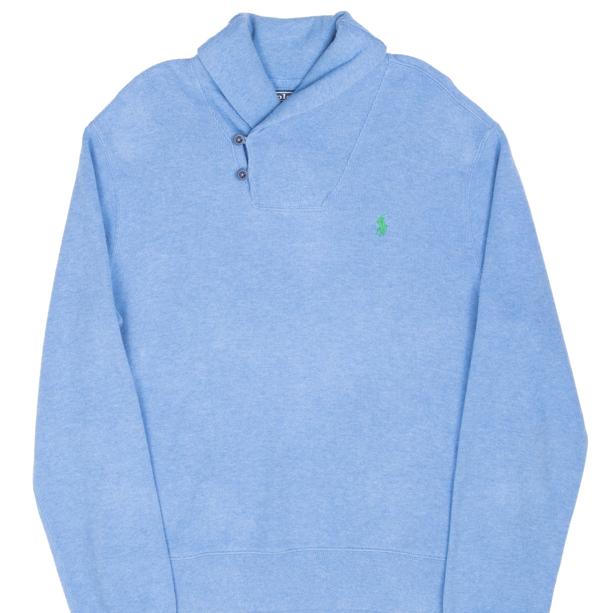 Vintage Polo Ralph Lauren Blue Shawl Collar Sweater 1990S Size Large