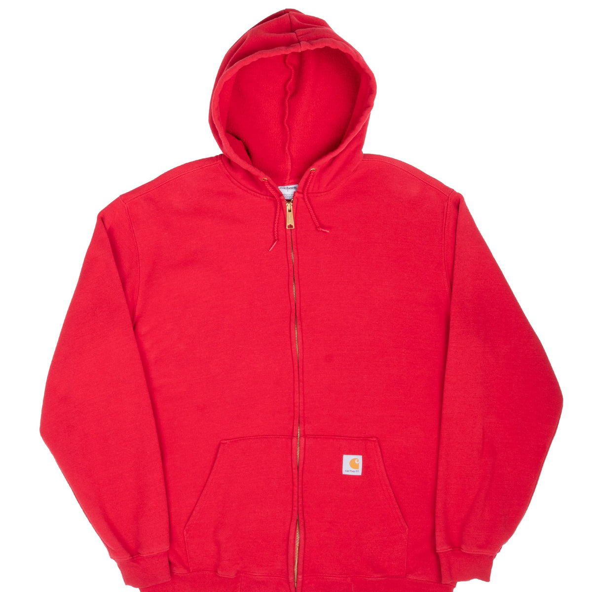 Vintage Carhartt Full Zip Red Hoodie Sweatshirt Size Large