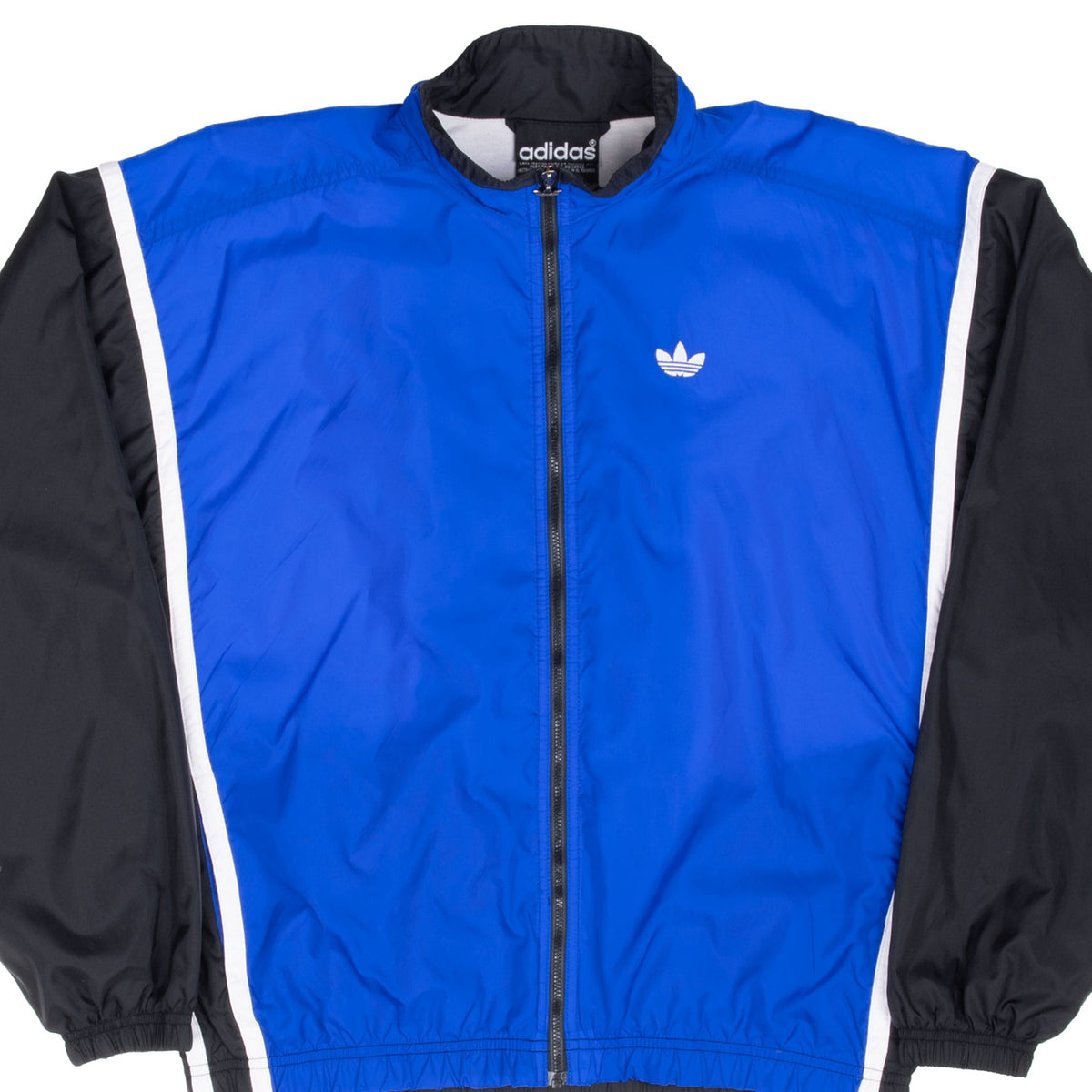 Vintage Adidas Blue Black Windbreaker Jacket 1990S Size Medium